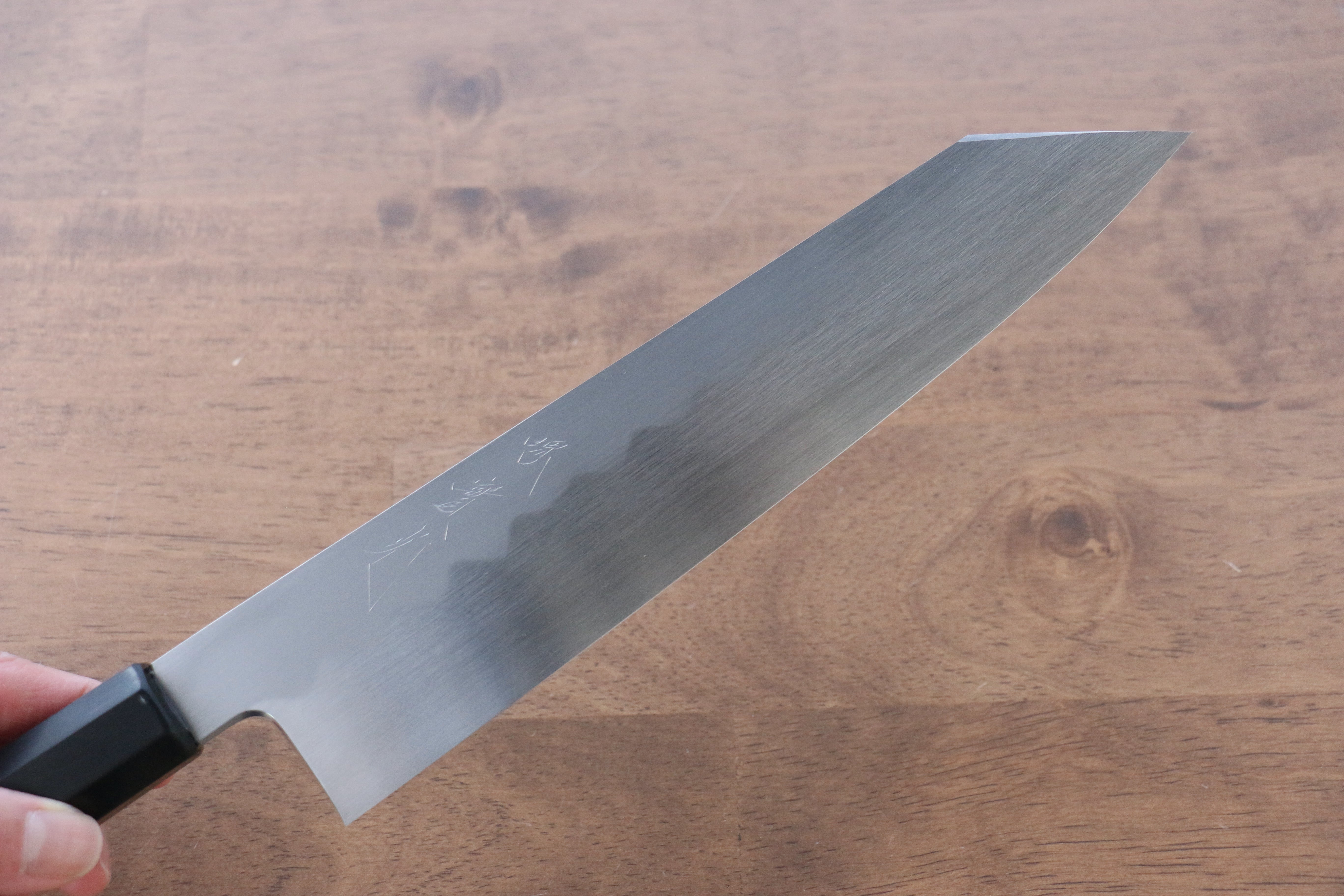 Jikko Honyaki White Steel No.3 Kasumitogi Kiritsuke Gyuto 210mm Ebony Wood Handle - Japanny - Best Japanese Knife