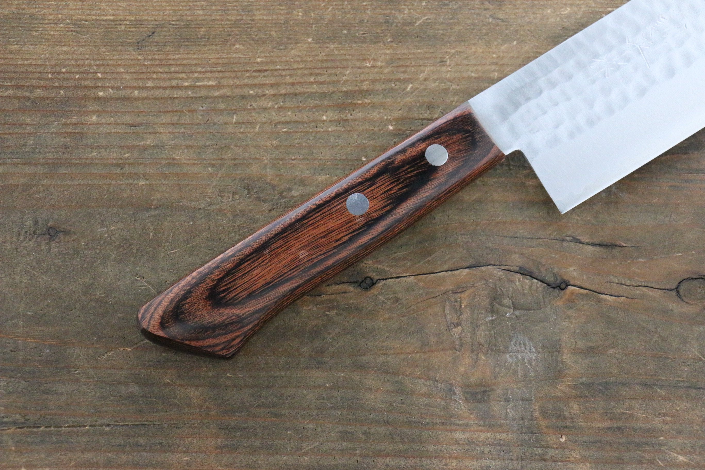 Kunihira VG1 Hammered Usuba 165mm Mahogany Handle (Super Deal) - Japanny - Best Japanese Knife