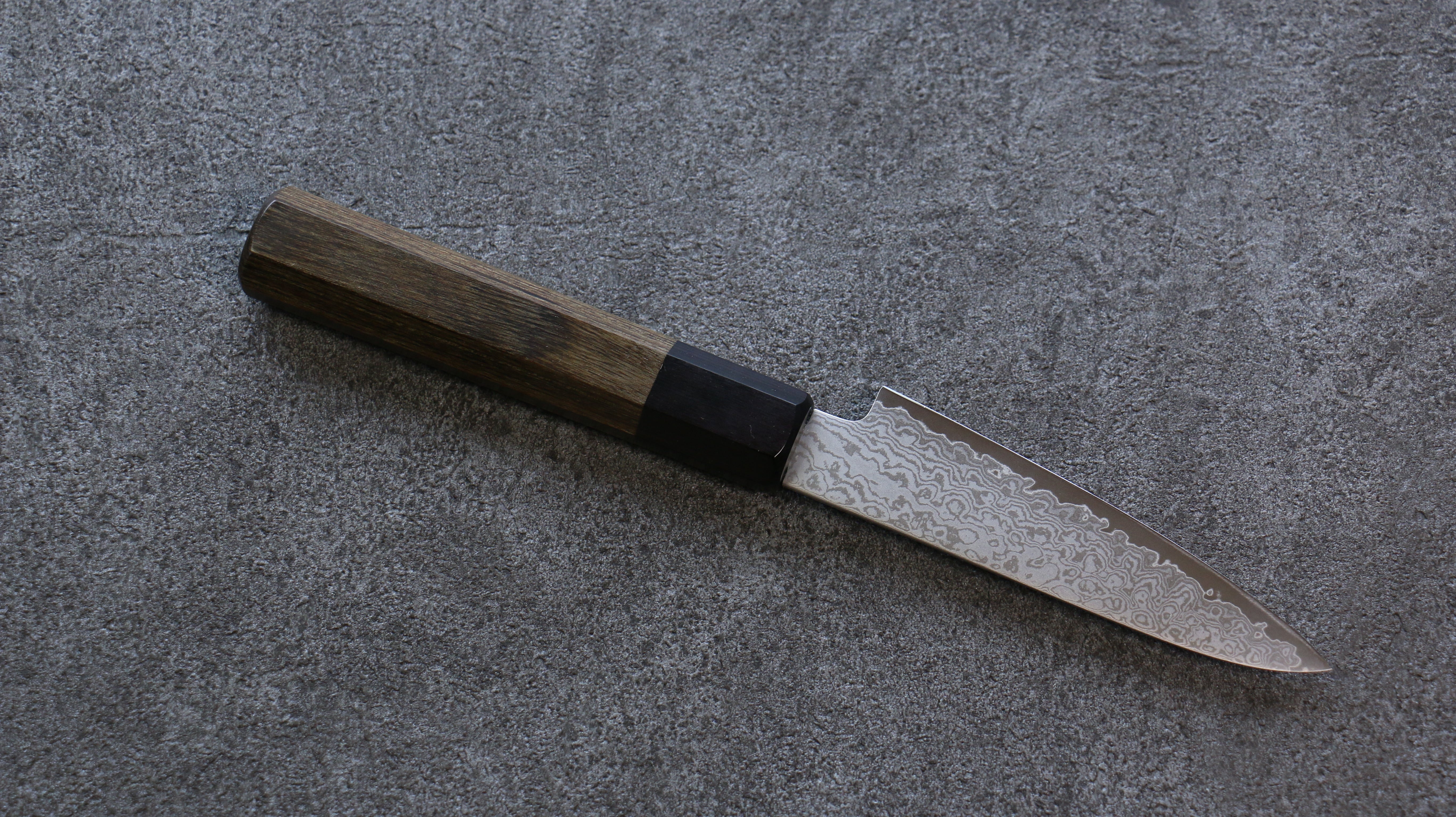 Seisuke VG10 Damascus Petty-Utility 120mm Gray Pakka wood Handle - Japanny - Best Japanese Knife