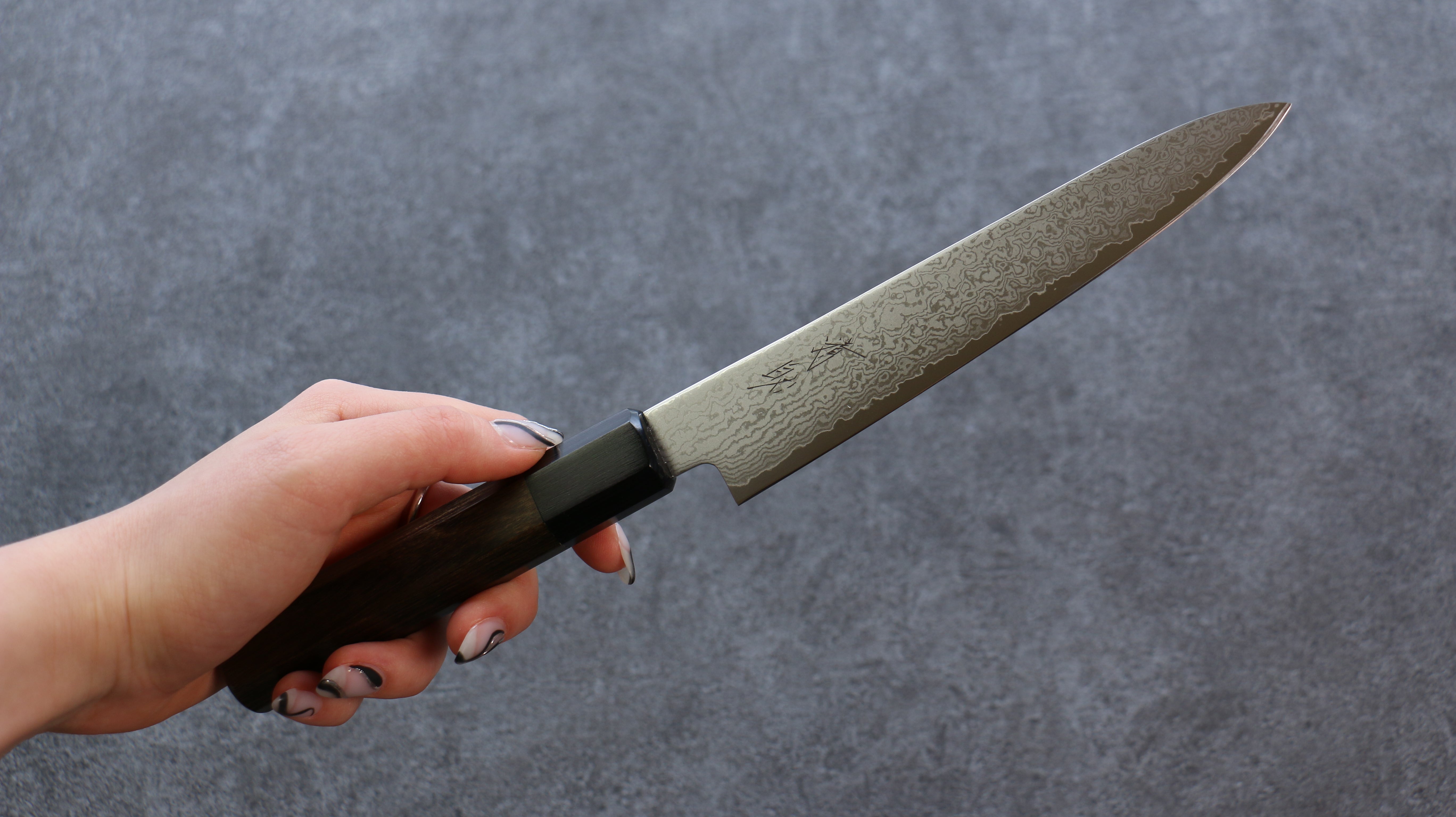 Seisuke VG10 Damascus Petty-Utility 150mm Gray Pakka wood Handle - Japanny - Best Japanese Knife