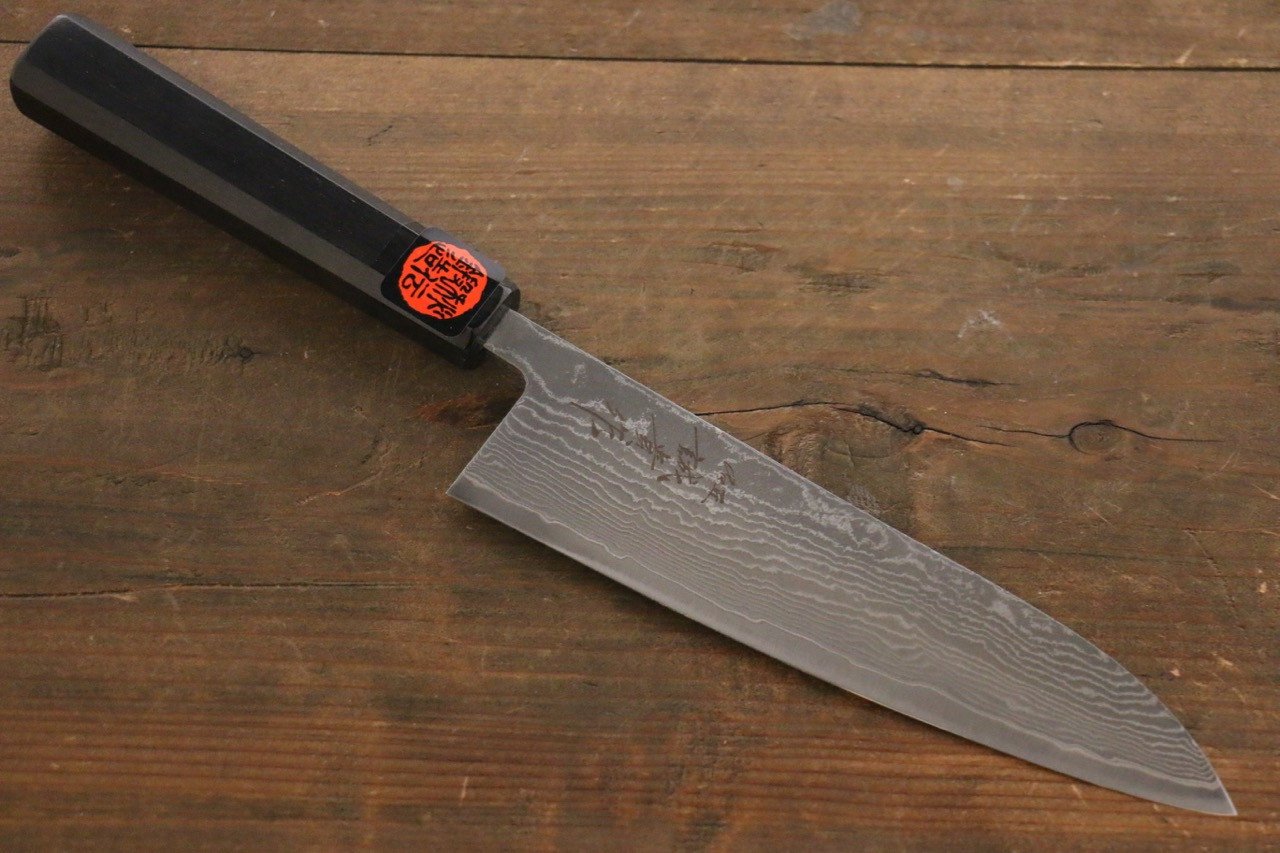 Shigeki Tanaka SG2 Damascus Gyuto 180mm Ebony Wood Handle - Japanny - Best Japanese Knife