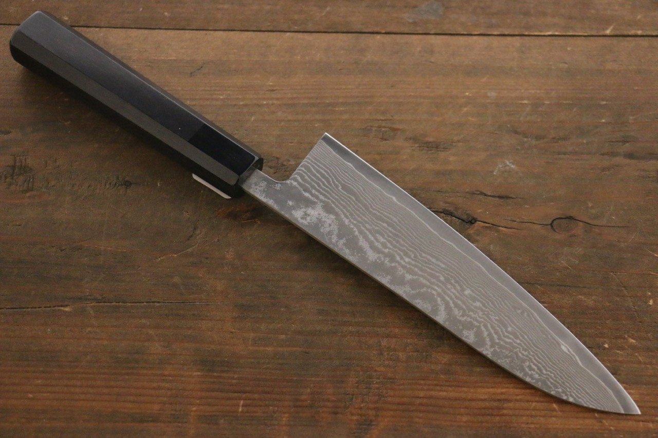 Shigeki Tanaka SG2 Damascus Gyuto 180mm Ebony Wood Handle - Japanny - Best Japanese Knife