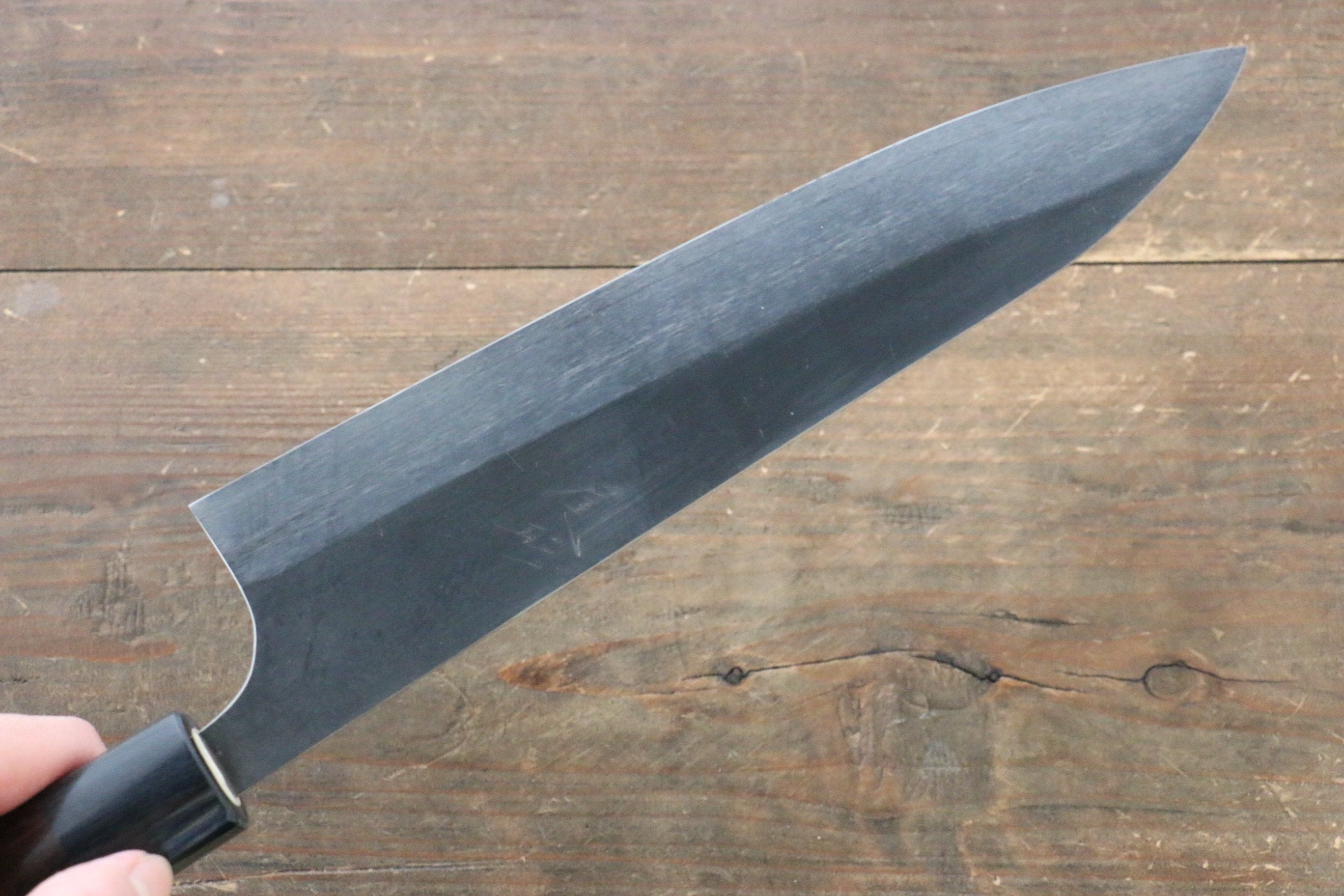 Shungo Ogata SG2 Kurouchi Black Finished Gyuto 210mm Shitan Handle - Japanny - Best Japanese Knife