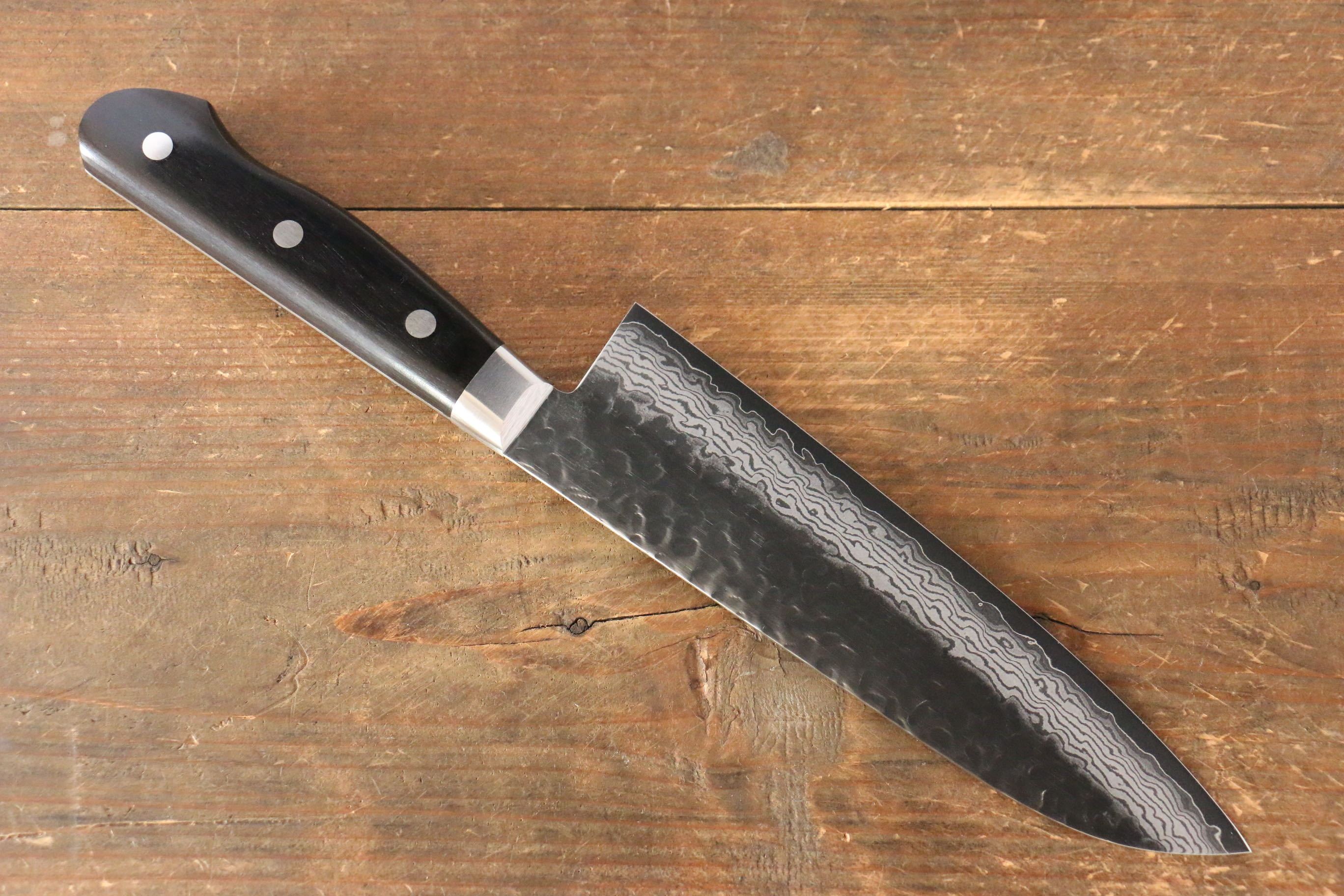 Seisuke VG10 17 Layer Damascus Santoku 180mm Pakka wood Handle - Japanny - Best Japanese Knife