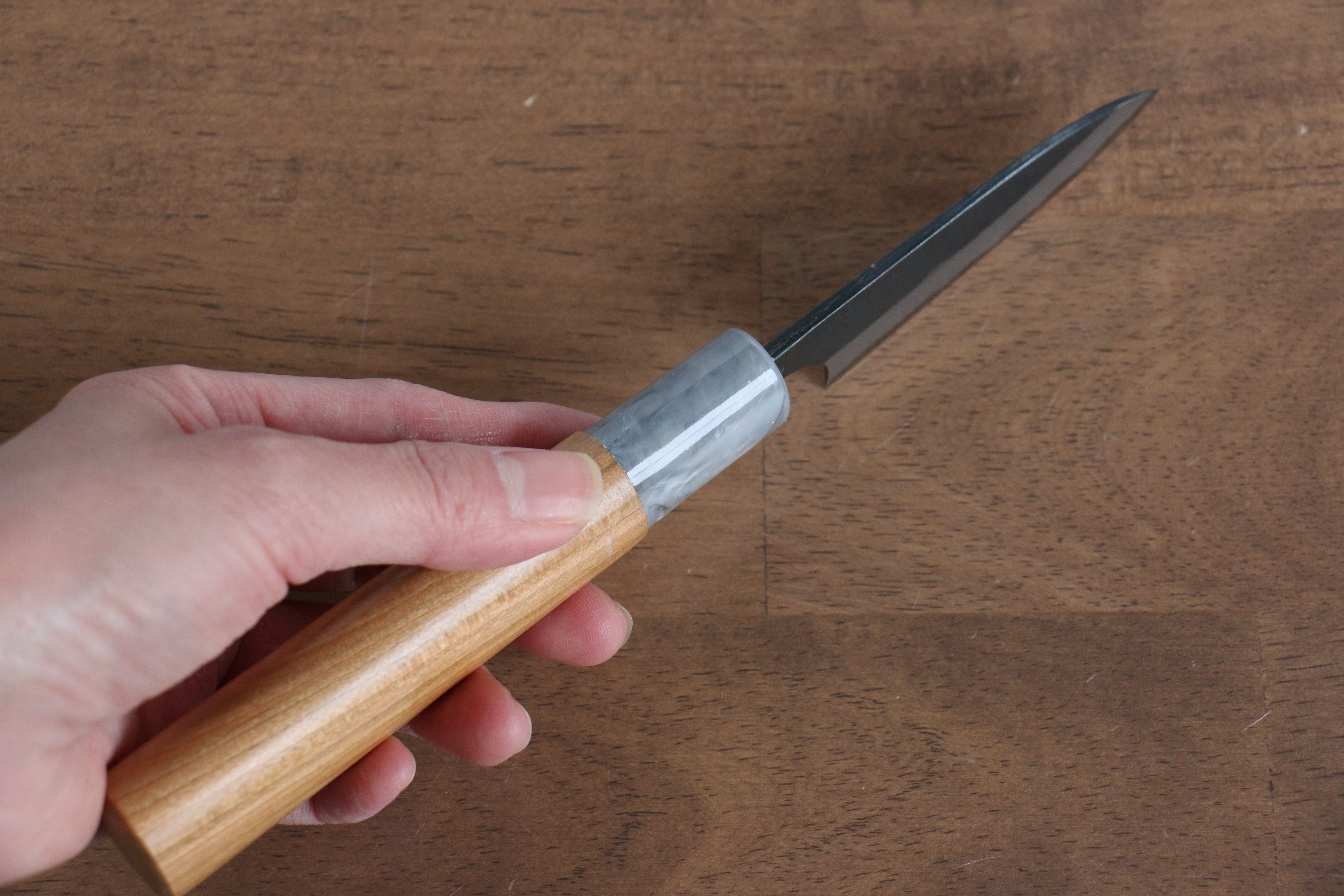 Masakage Mizu Blue Steel No.2 Black Finished Petty-Utility 80mm American Cherry Handle - Japanny - Best Japanese Knife