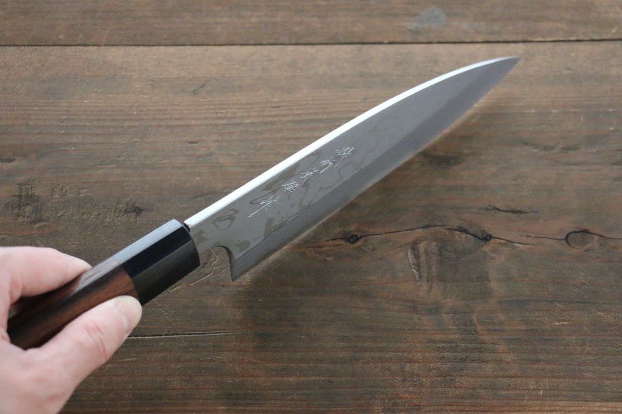 Hideo Kitaoka Blue Steel No.2 Damascus Funayuki 170mm Shitan Handle - Japanny - Best Japanese Knife