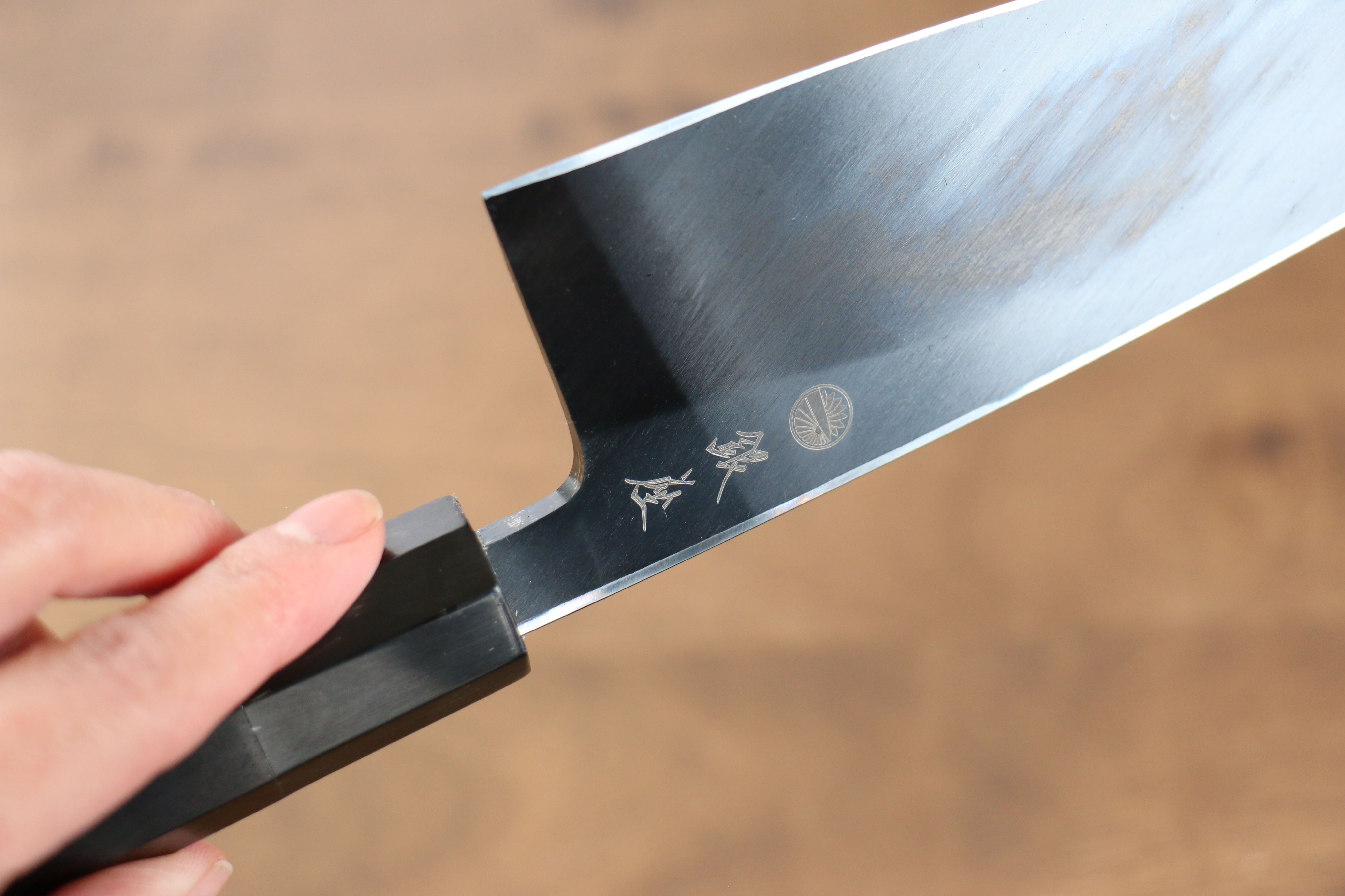 Jikko Ginza White Steel Black dyeing Kiritsuke Deba 150mm Ebony Wood Handle - Japanny - Best Japanese Knife