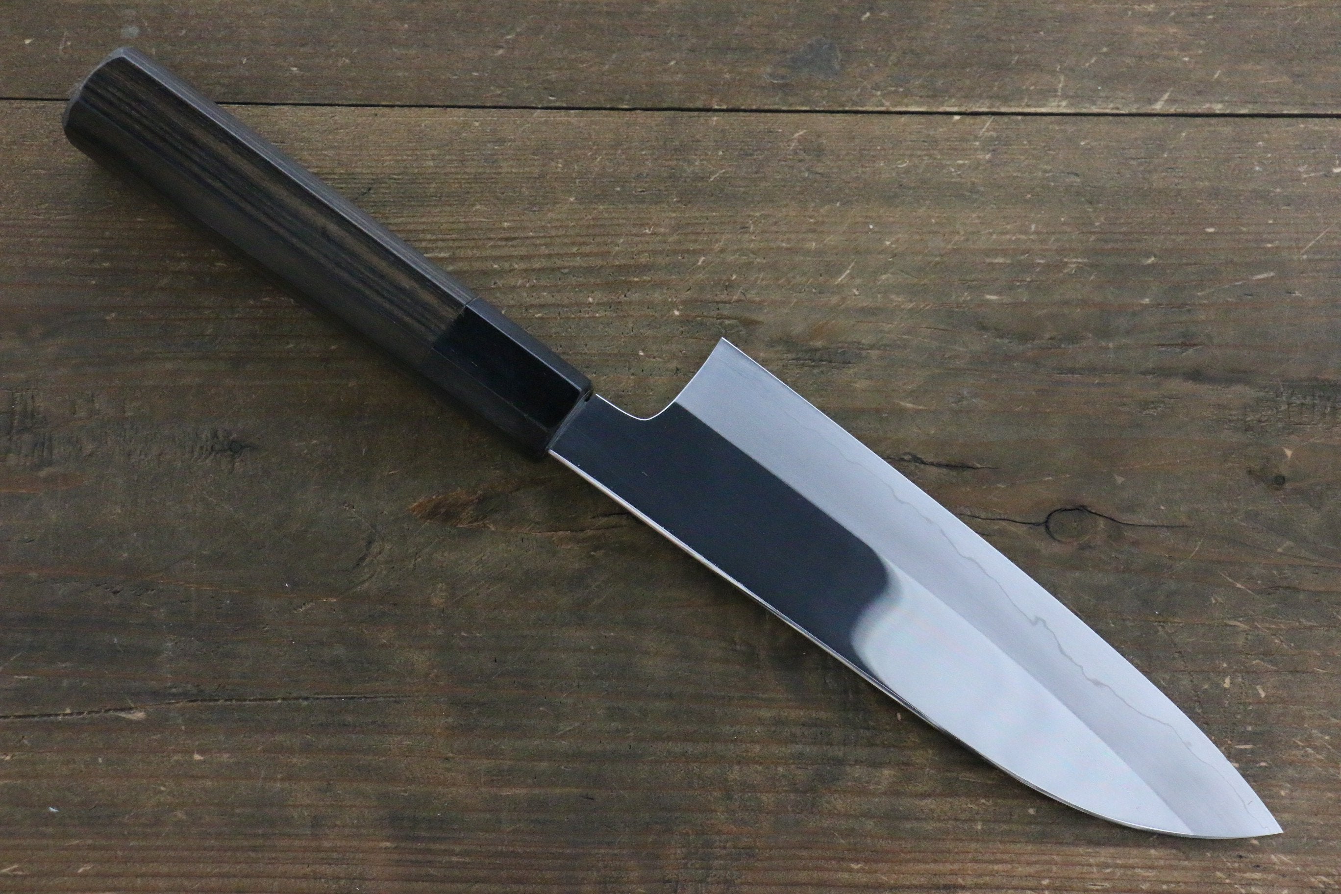 Kikumori VG10 Mirrored Finish Santoku Japanese Chef Knife 180mm with Ebony Handle - Japanny - Best Japanese Knife