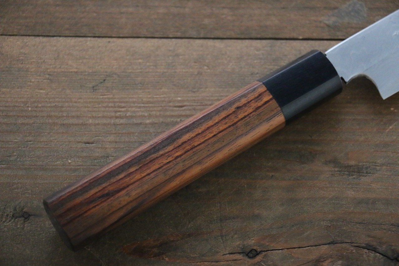Hideo Kitaoka Blue Steel No.2 Damascus Yanagiba 240mm Shitan Handle - Japanny - Best Japanese Knife