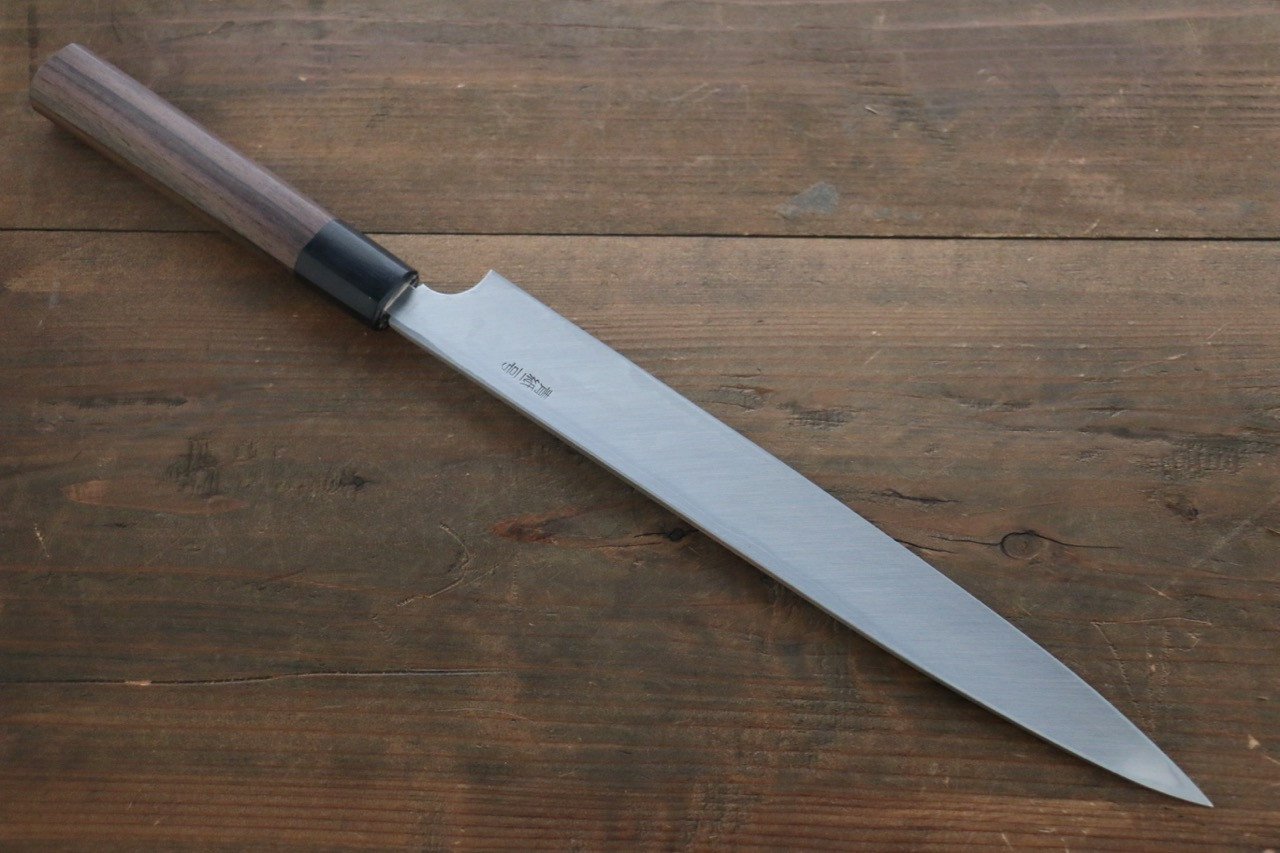 Hideo Kitaoka Blue Steel No.2 Damascus Yanagiba 270mm Shitan Handle - Japanny - Best Japanese Knife
