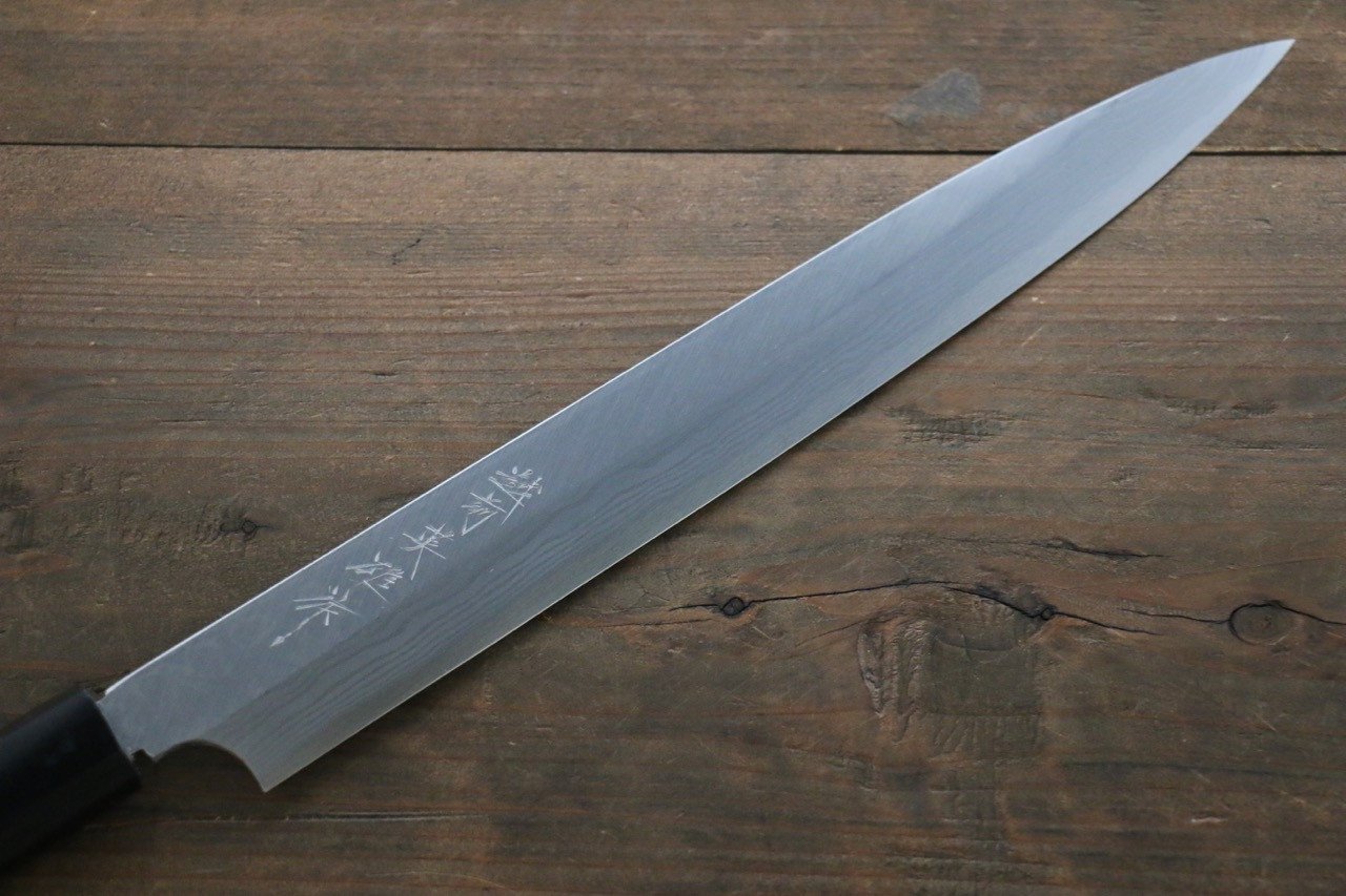Hideo Kitaoka Blue Steel No.2 Damascus Yanagiba 270mm Shitan Handle - Japanny - Best Japanese Knife
