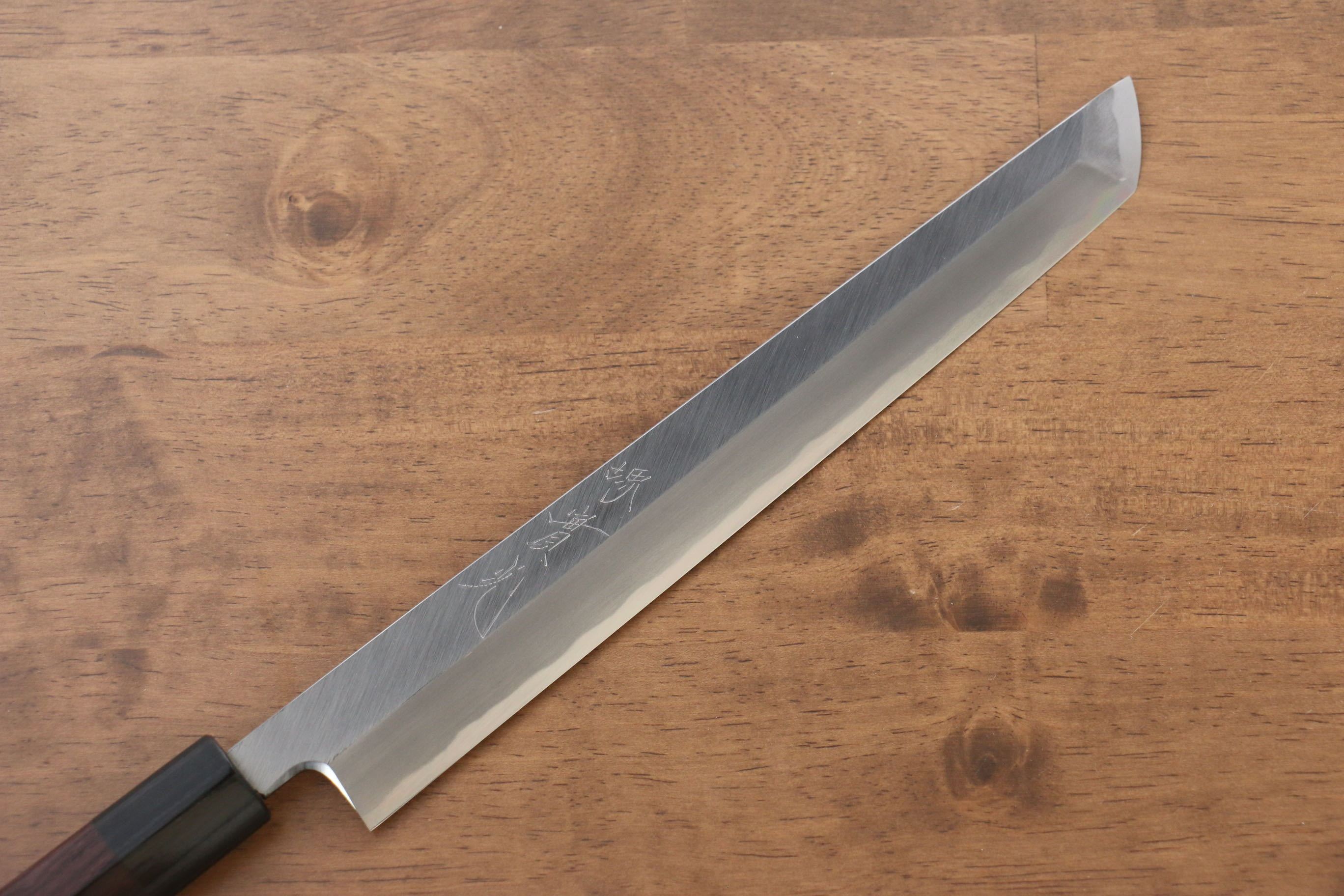 Jikko White Steel No.2 Sakimaru Yanagiba 240mm Shitan Handle - Japanny - Best Japanese Knife