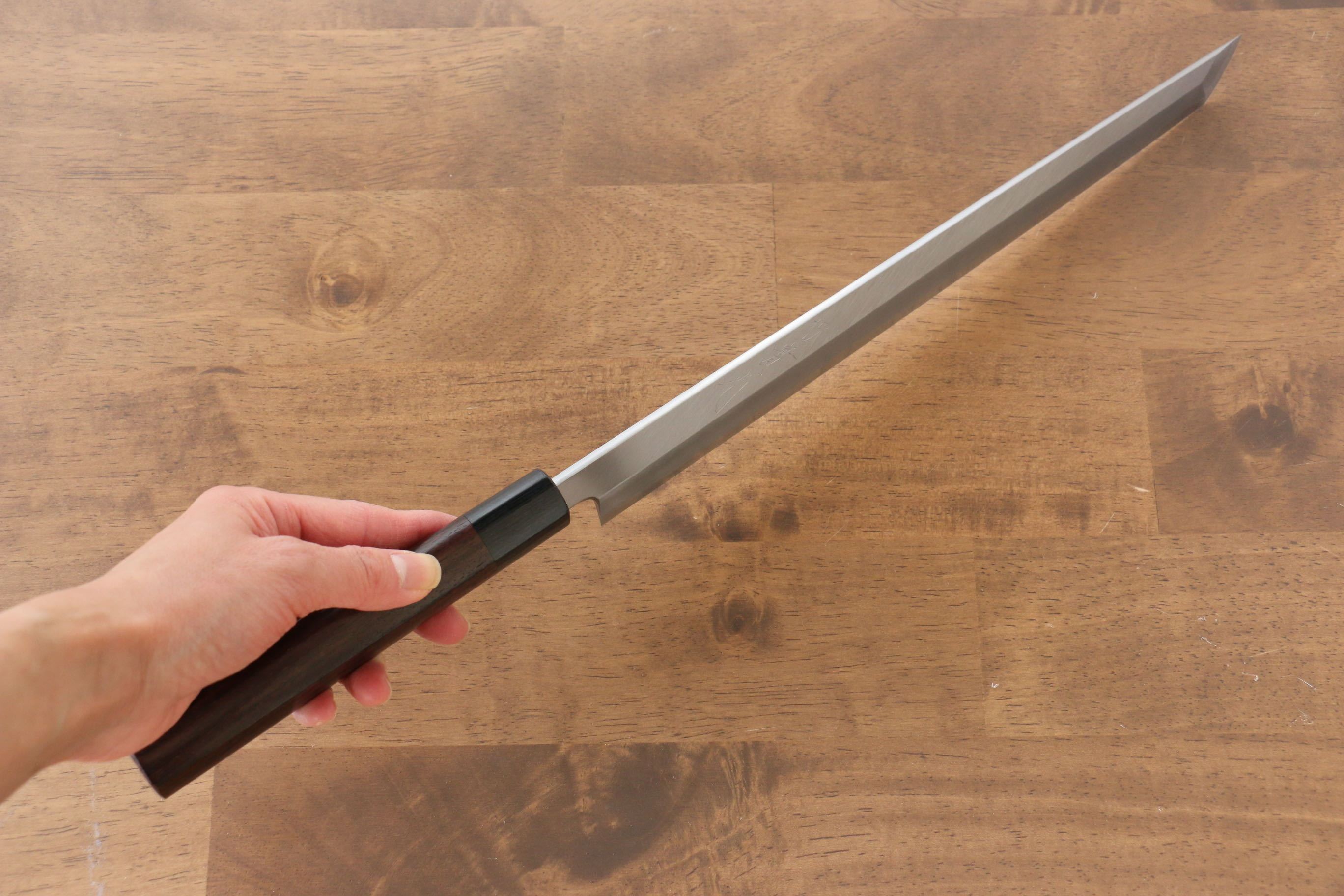 Jikko White Steel No.2 Sakimaru Yanagiba 300mm Shitan Handle - Japanny - Best Japanese Knife