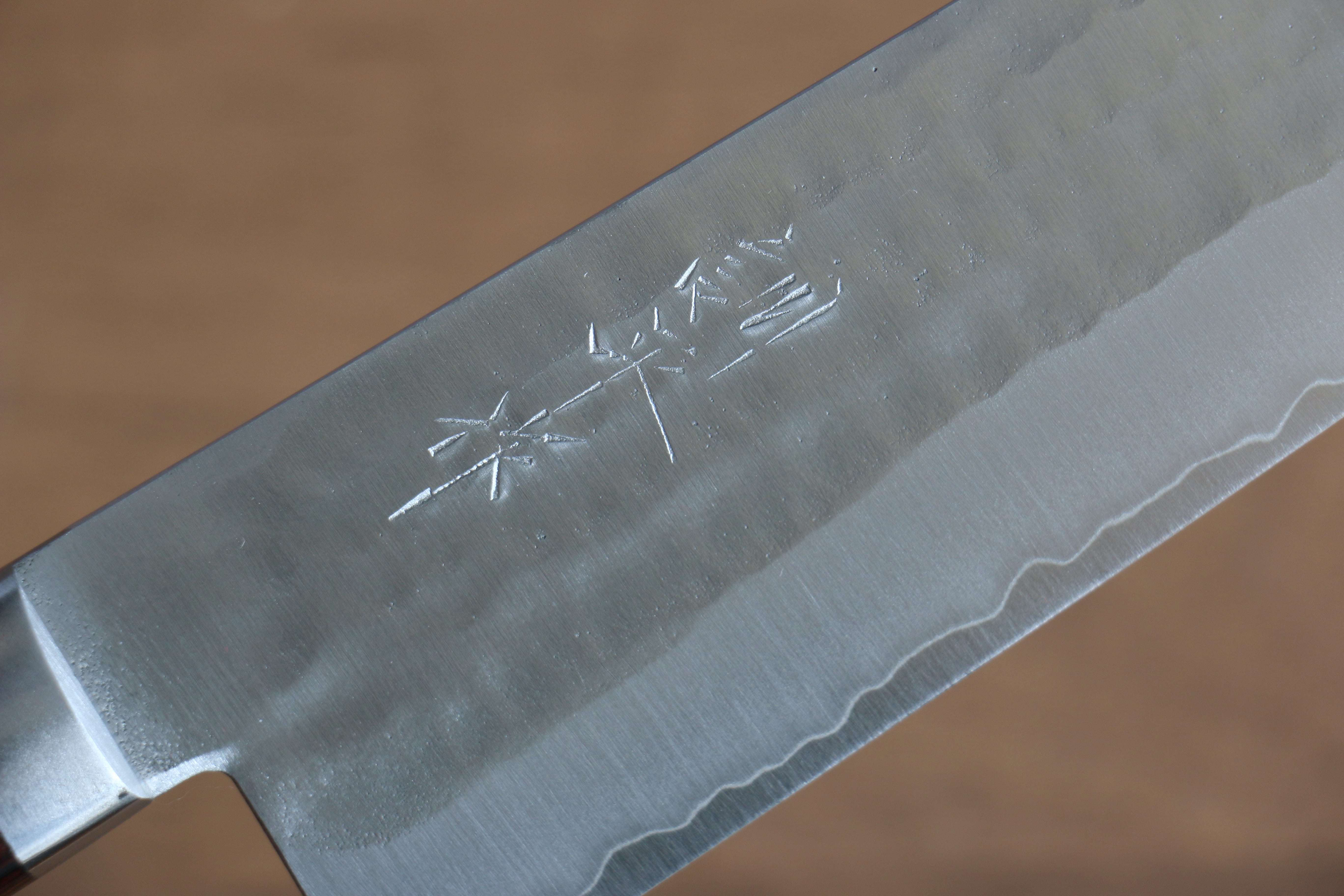 Kunihira Tanzo VG1 Hammered Gyuto 180mm Mahogany Handle - Japanny - Best Japanese Knife