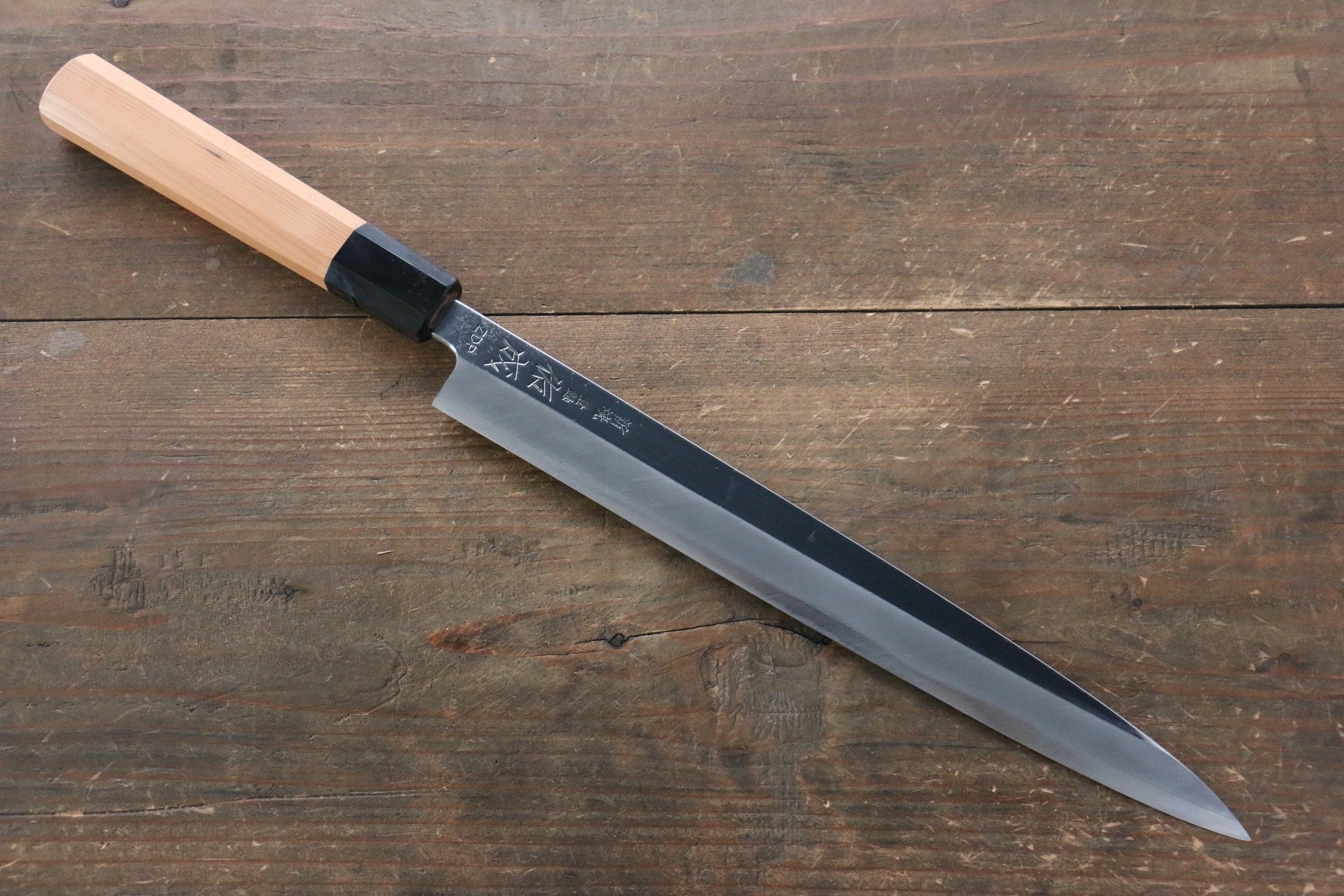 Sukenari ZDP4 Mirrored Finish Yanagiba Yew Tree Handle - Japanny - Best Japanese Knife