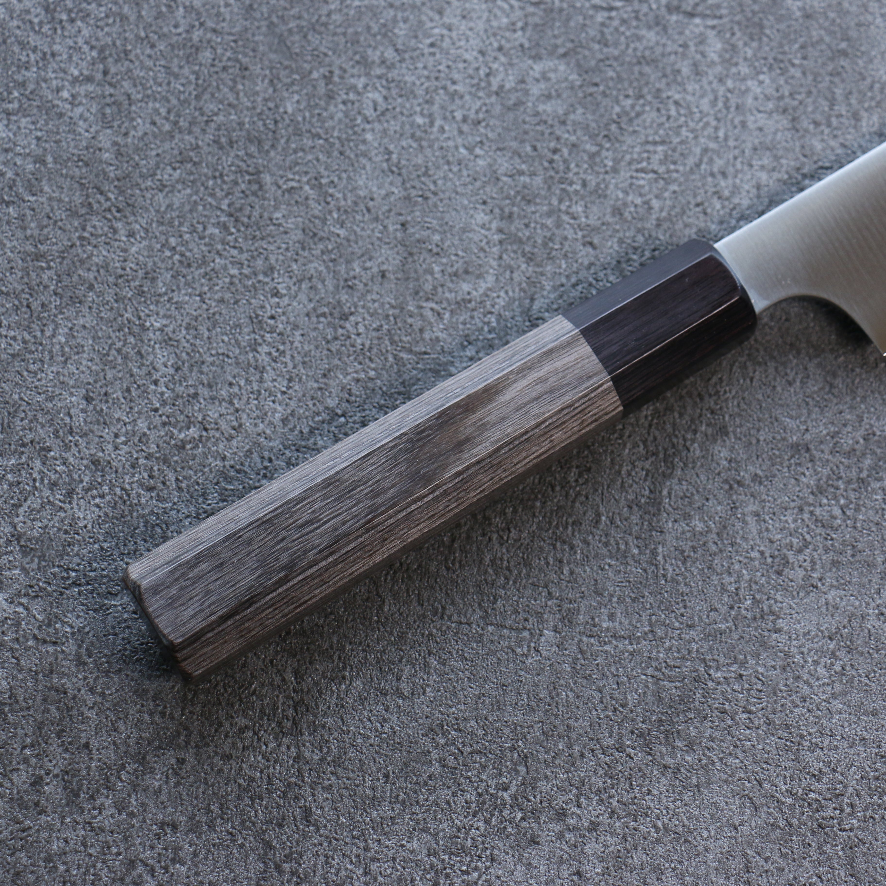 Seisuke Stainless Steel Bread Slicer 240mm Gray Pakka wood Handle - Japanny - Best Japanese Knife