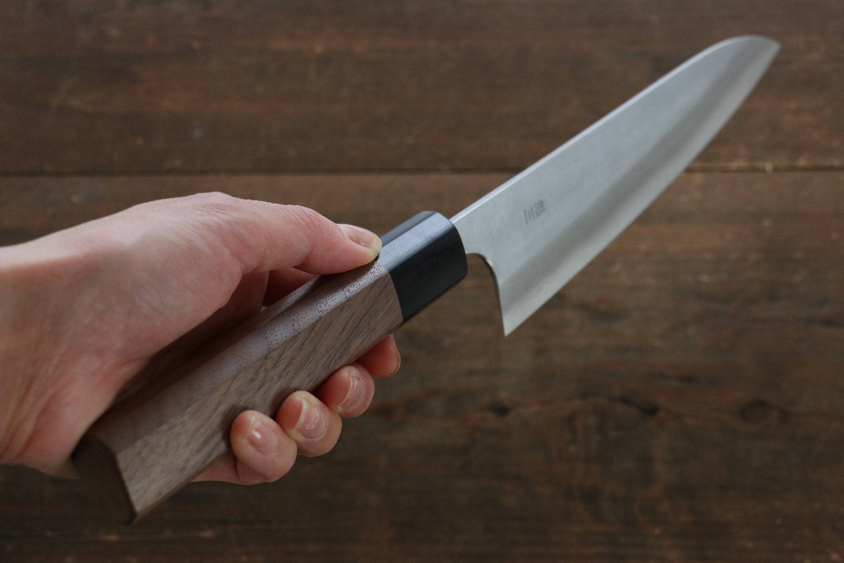 Nao Yamamoto Silver Steel No.3 Nashiji Gyuto 180mm Walnut Handle - Japanny - Best Japanese Knife