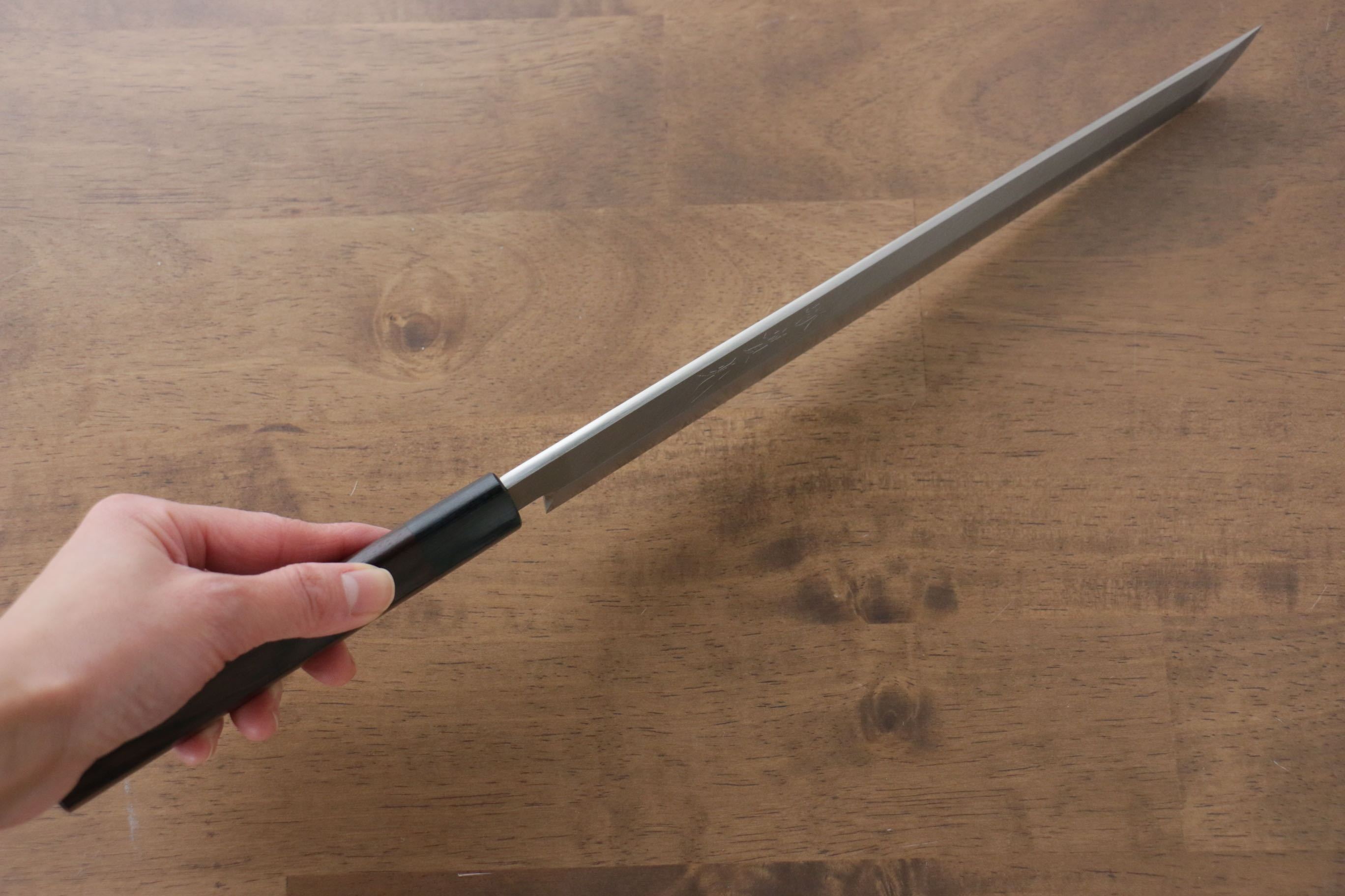 Jikko Silver Steel No.3 Sakimaru Yanagiba 270mm Shitan Handle - Japanny - Best Japanese Knife