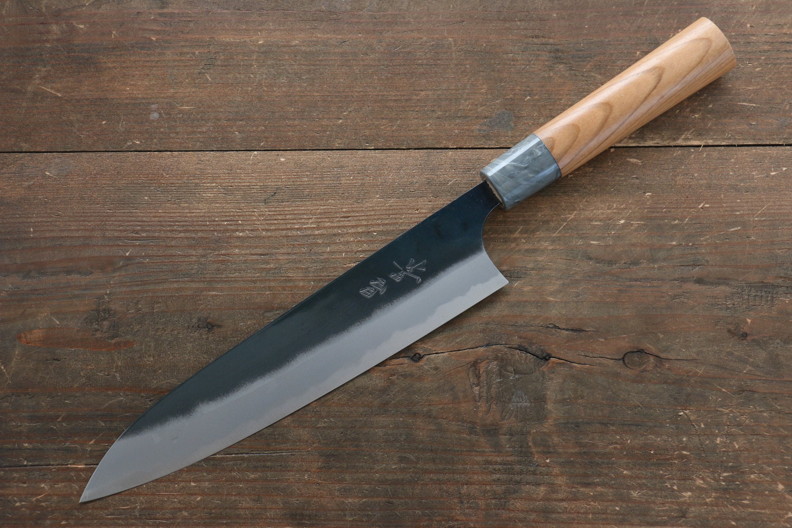 Masakage Masakage Mizu Blue Steel No.2 Black Finished Gyuto 210mm with American Cherry Handle - Japanny - Best Japanese Knife