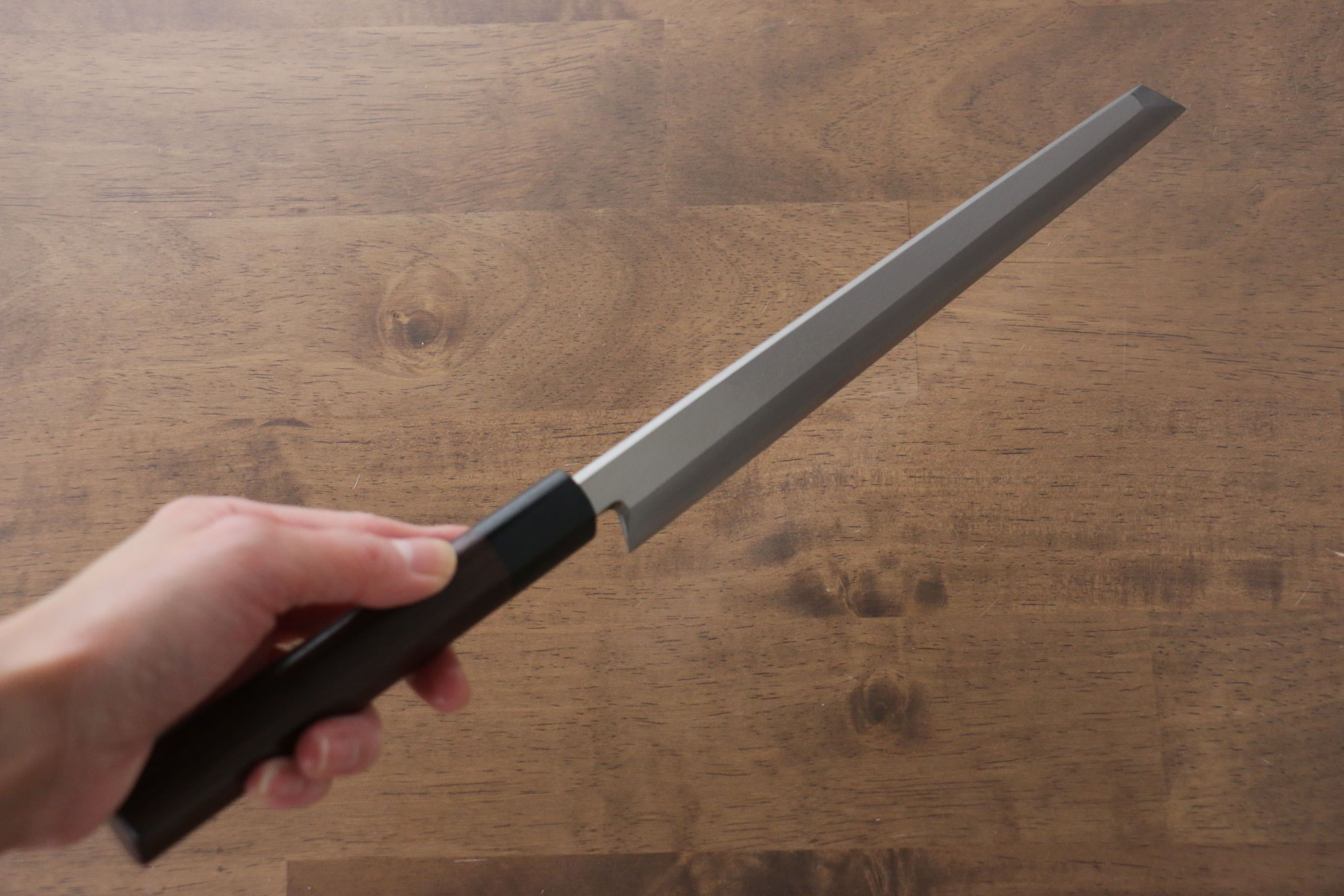 Jikko Silver Steel No.3 Kiritsuke Yanagiba 240mm Shitan Handle - Japanny - Best Japanese Knife