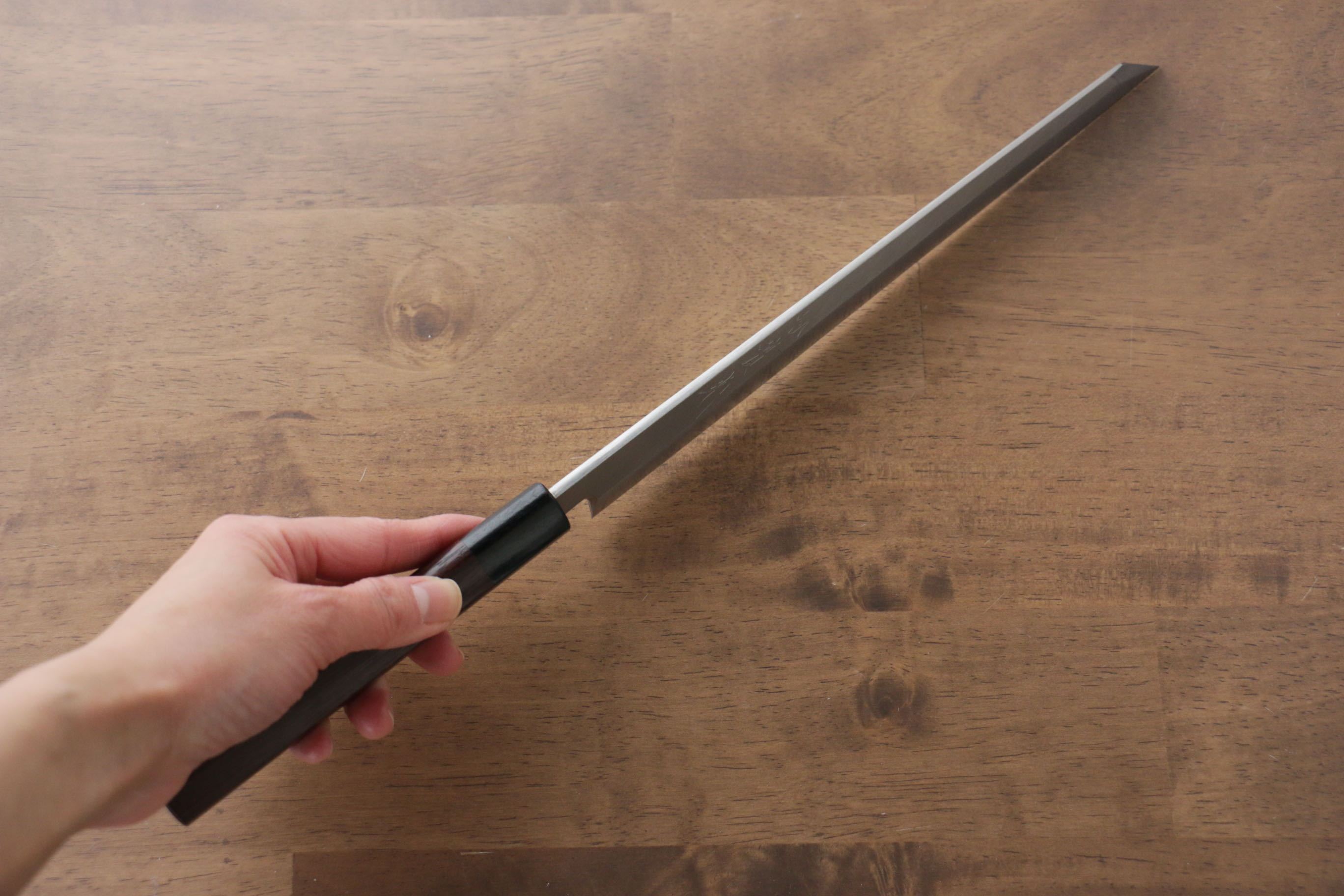 Jikko Silver Steel No.3 Kiritsuke Yanagiba 240mm Shitan Handle - Japanny - Best Japanese Knife