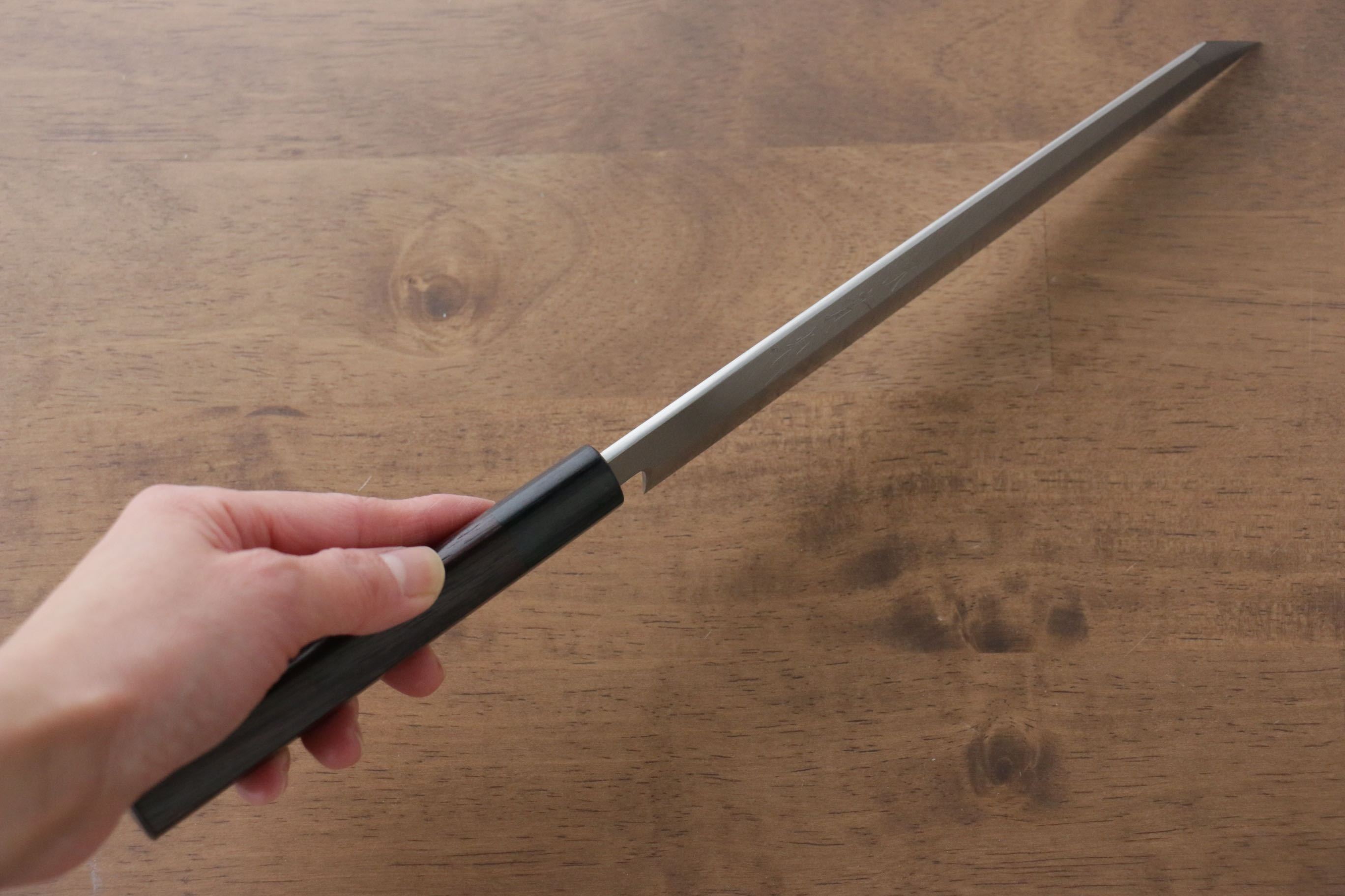Jikko Silver Steel No.3 Kiritsuke Yanagiba 210mm Shitan Handle - Japanny - Best Japanese Knife
