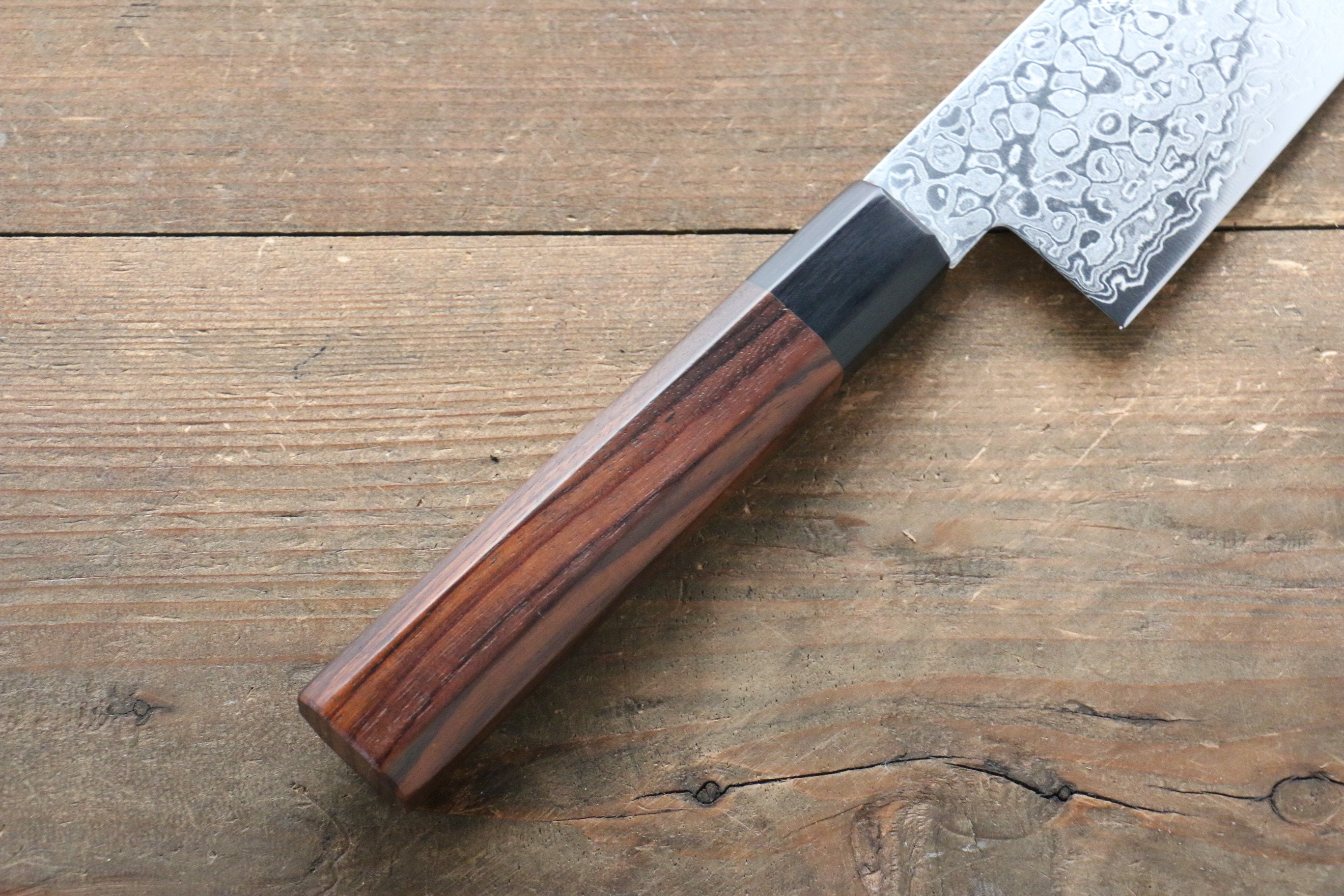 Seisuke AUS10 Damascus Gyuto 240mm Shitan Handle - Japanny - Best Japanese Knife