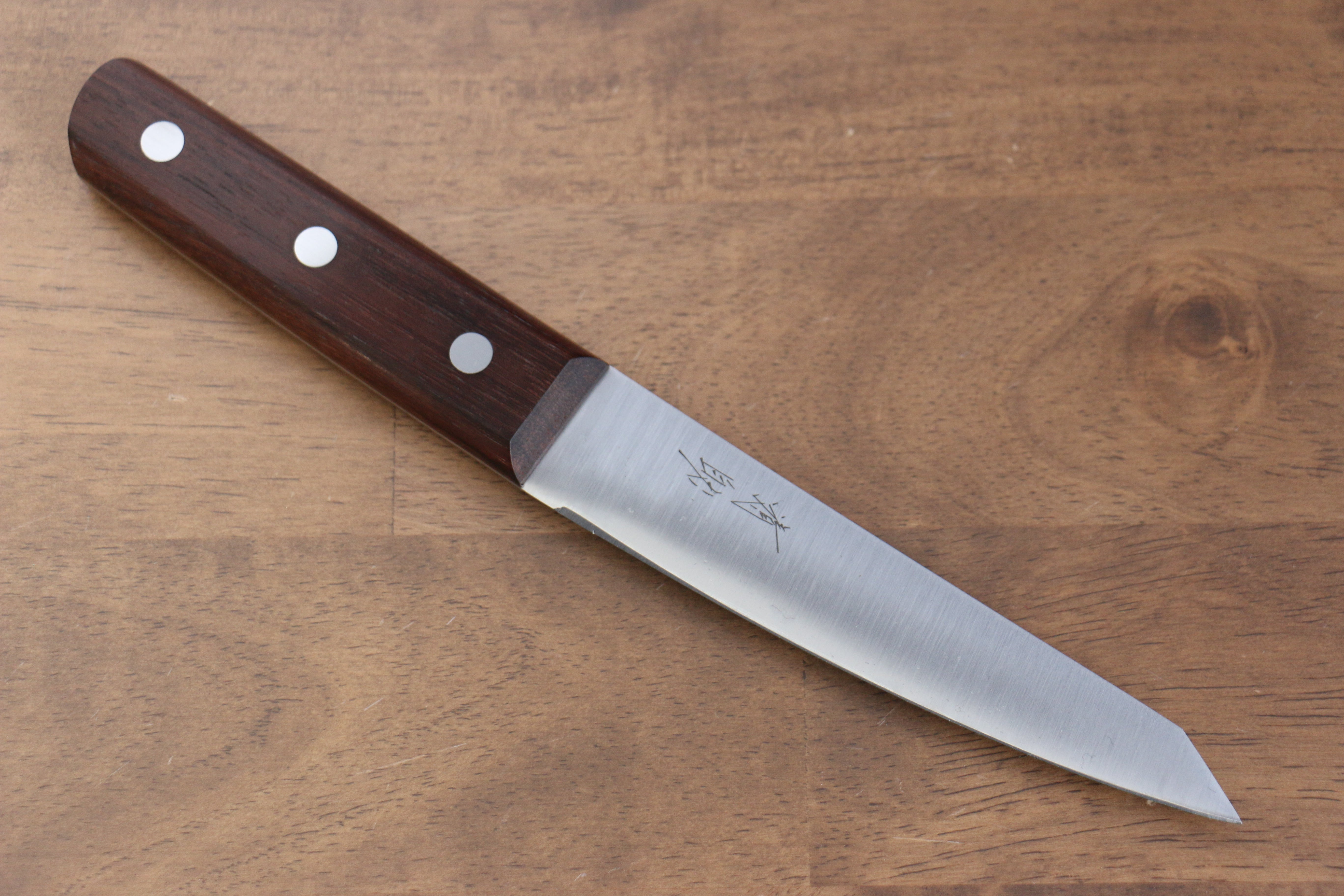 Seisuke Sanzoku Japanese Steel Honesuki Boning (Maru) 150mm Shitan Handle - Japanny - Best Japanese Knife