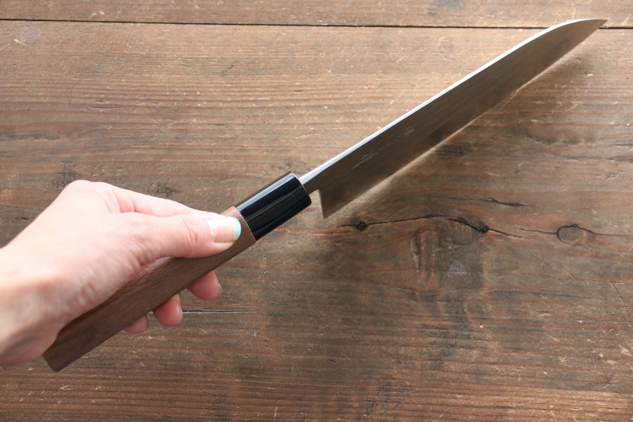 Kunihira Tanzo VG1 Hammered Santoku 170mm Walnut Handle - Japanny - Best Japanese Knife