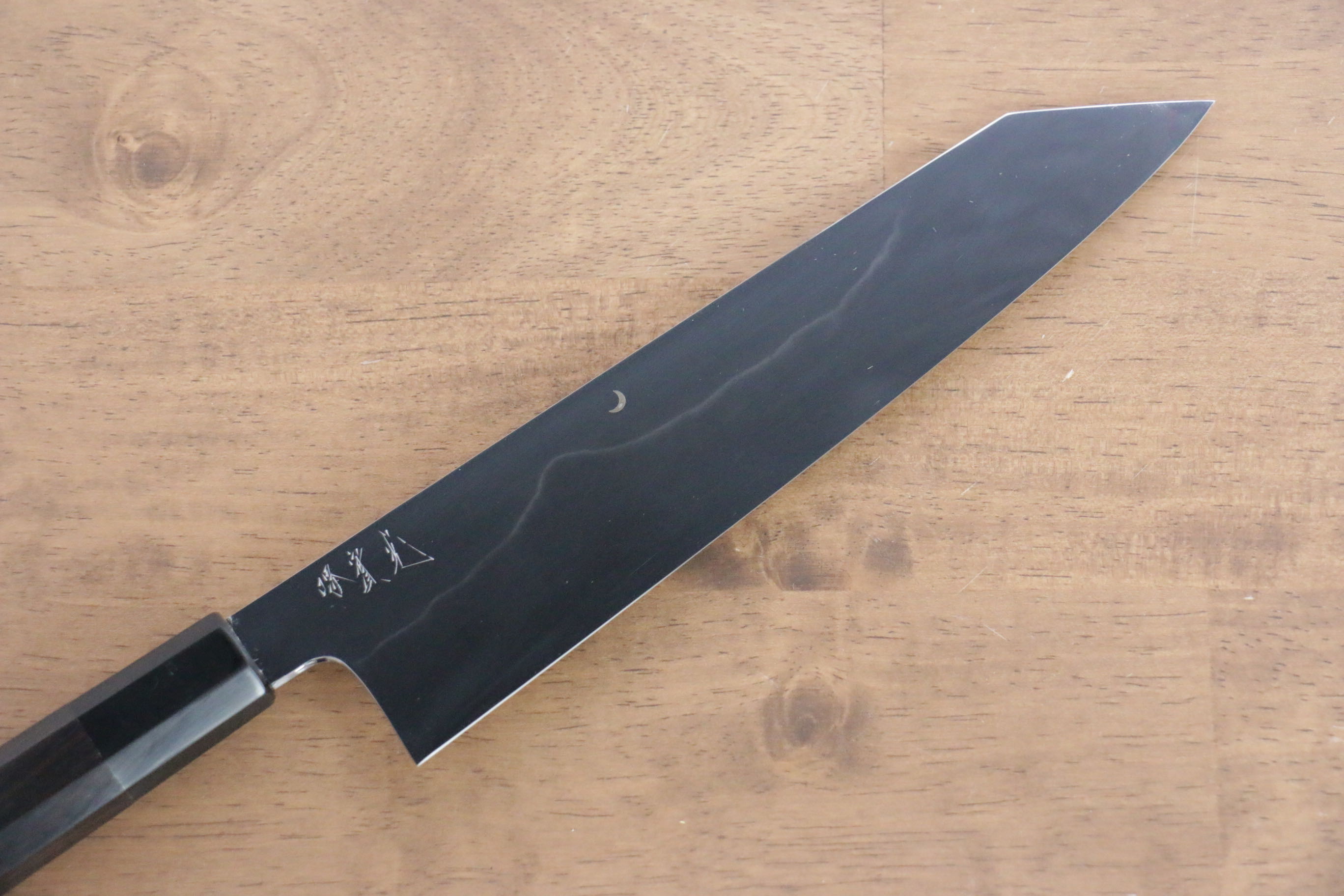 Jikko Fujisan Honyaki White Steel No.3 Mirrored Finish Kiritsuke Gyuto 210mm Ebony Wood Handle - Japanny - Best Japanese Knife
