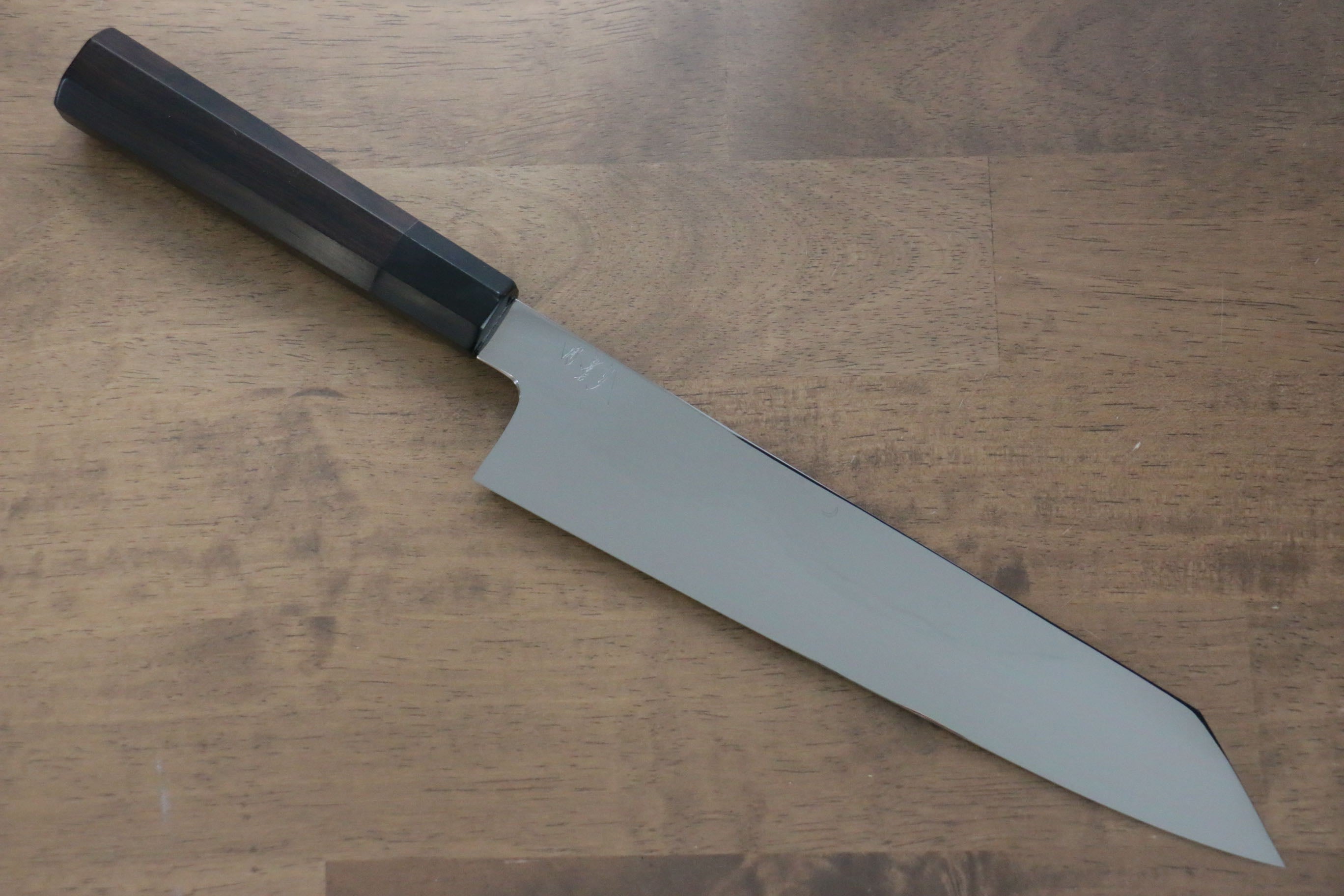 Jikko Fujisan Honyaki White Steel No.3 Mirrored Finish Kiritsuke Gyuto 240mm Ebony Wood Handle - Japanny - Best Japanese Knife