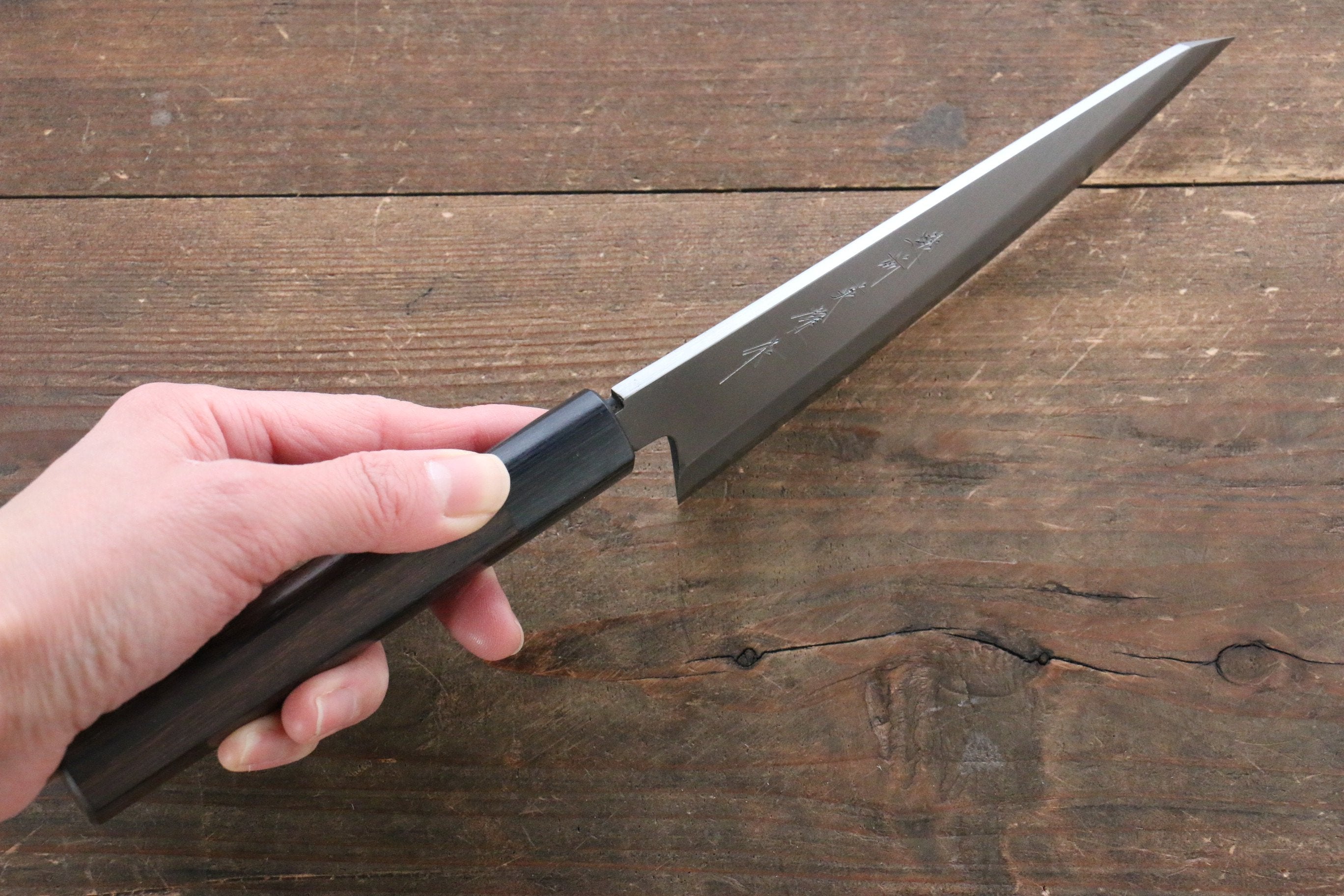 Hideo Kitaoka Blue Steel No.2 Honesuki Boning 150mm Shitan Handle - Japanny - Best Japanese Knife