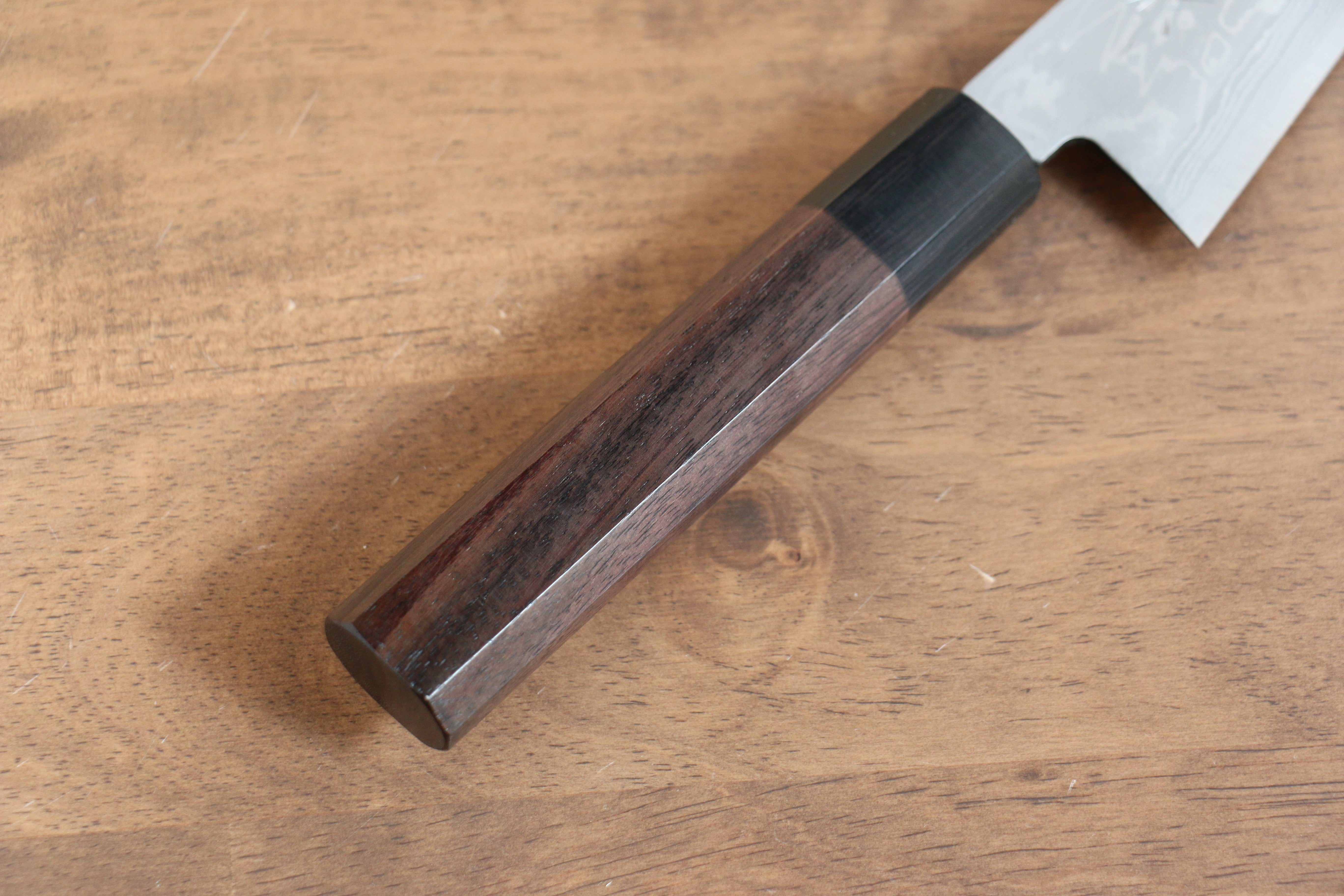 Hideo Kitaoka Blue Steel No.2 Damascus Honesuki Boning 150mm Shitan Handle - Japanny - Best Japanese Knife