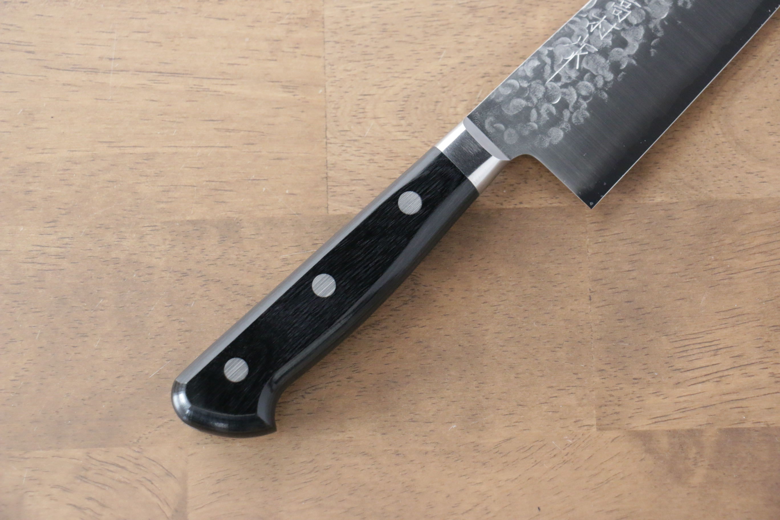 Takamura Knives VG10 Hammered Gyuto 210mm Black Pakka wood Handle - Japanny - Best Japanese Knife