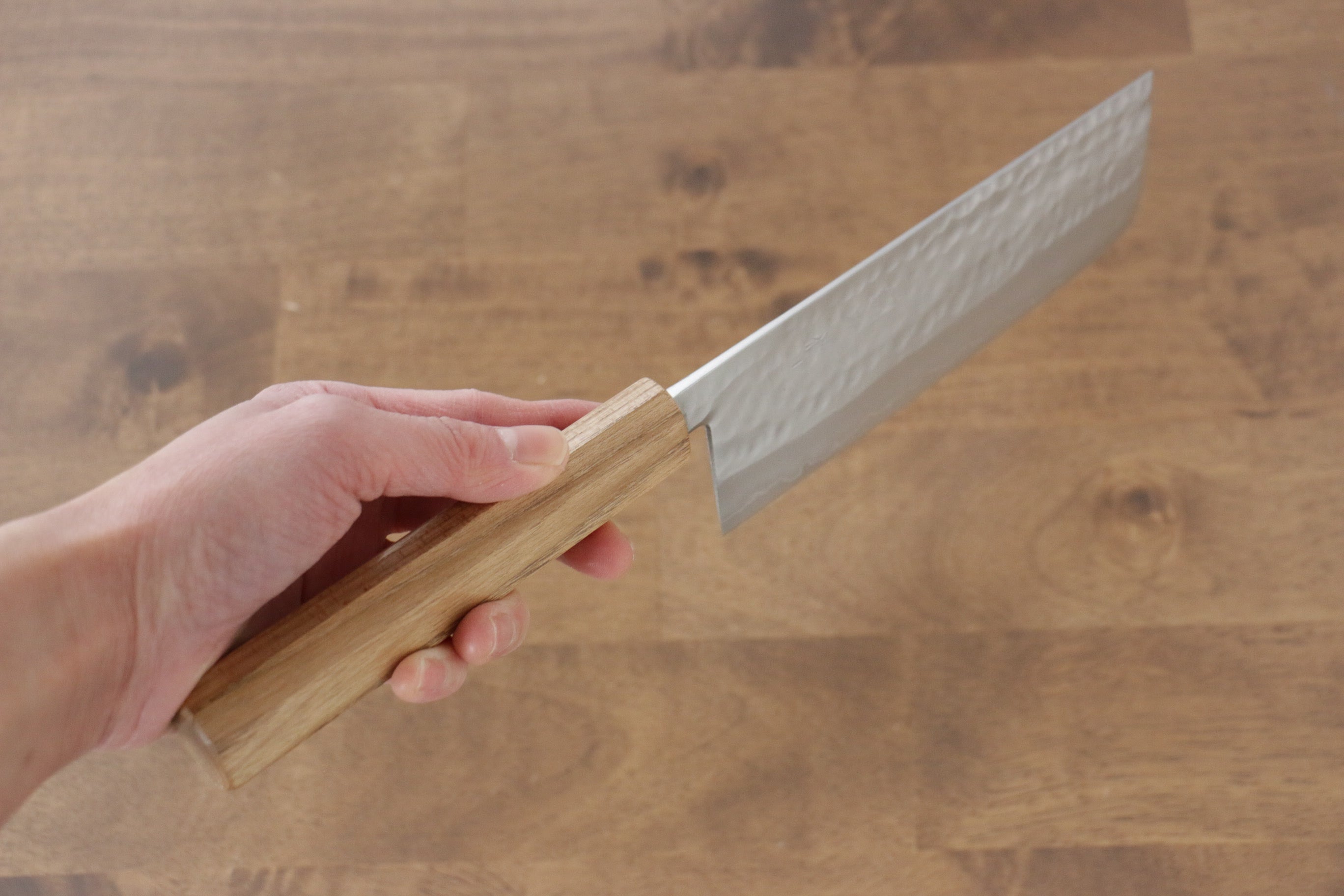 Kunihira VG1 Hammered Nakiri 165mm Enju Handle - Japanny - Best Japanese Knife