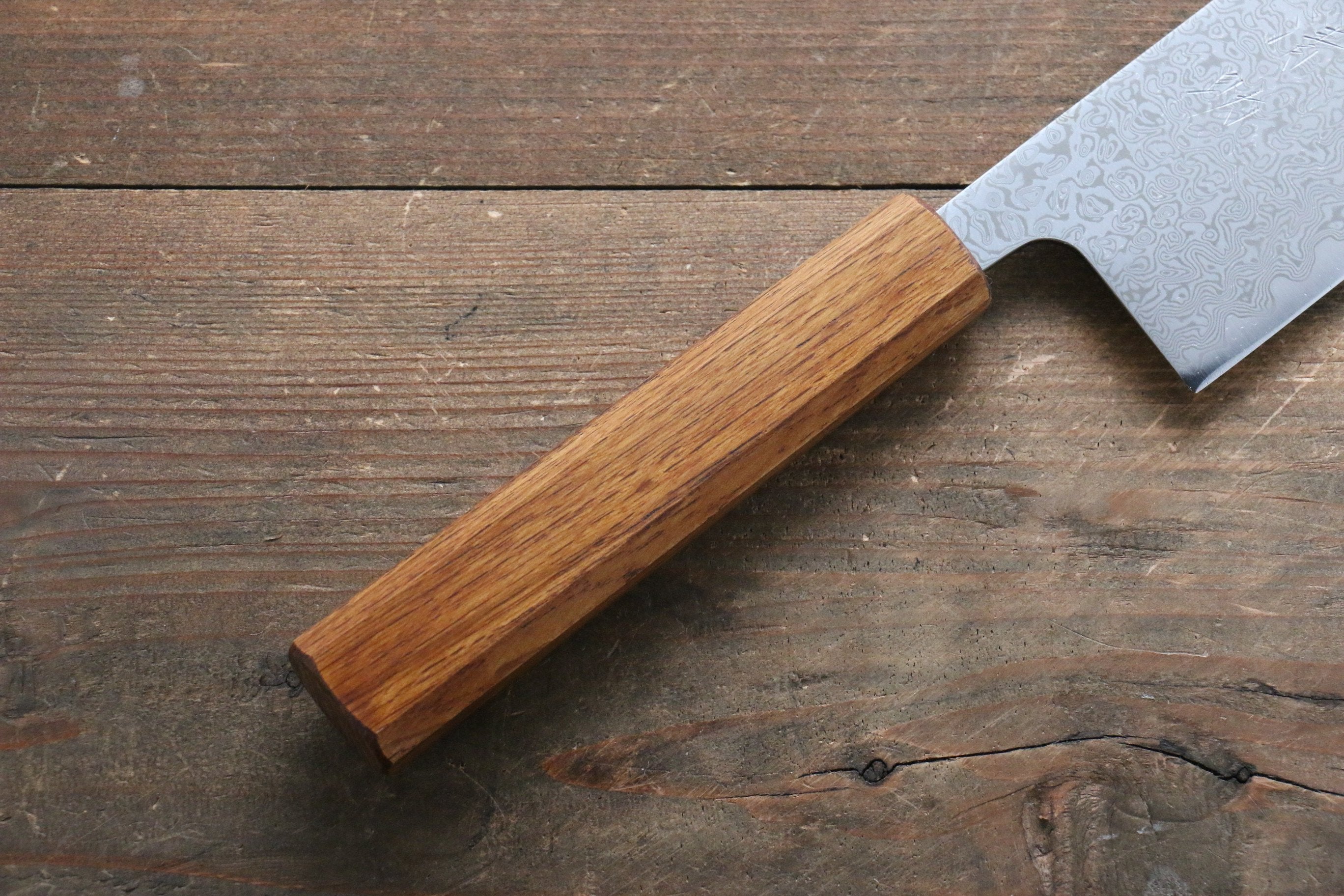 Seisuke SLD 49 Layer Damascus Nakiri 165mm Oak Handle - Japanny - Best Japanese Knife