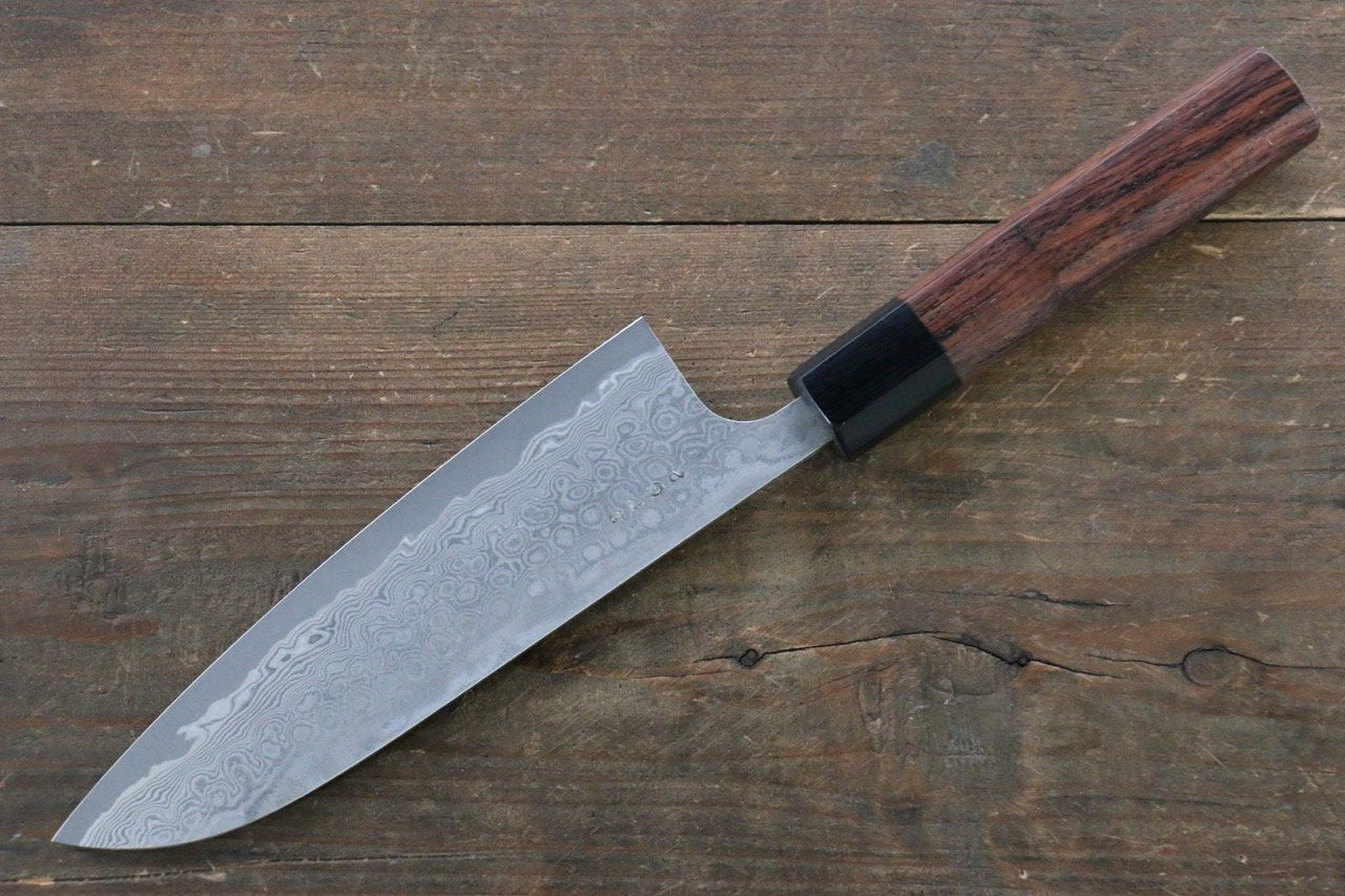 Nao Yamamoto SG2 Damascus Santoku 170mm Shitan Handle - Japanny - Best Japanese Knife