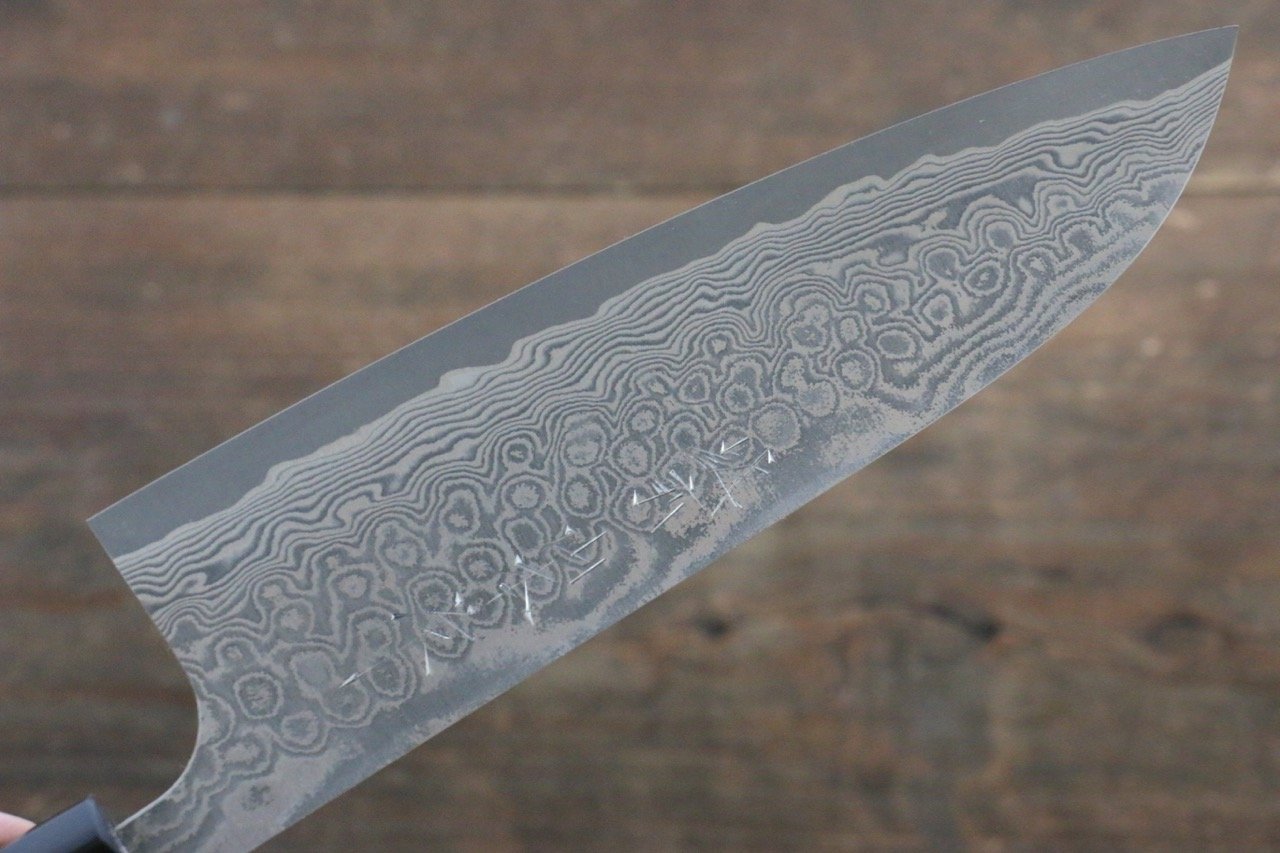 Nao Yamamoto SG2 Damascus Santoku 170mm Shitan Handle - Japanny - Best Japanese Knife