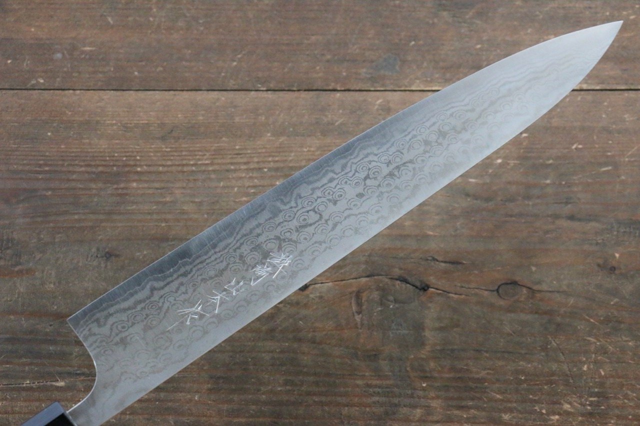 Nao Yamamoto VG10 Damascus Sujihiki 270mm Yew Tree Handle - Japanny - Best Japanese Knife