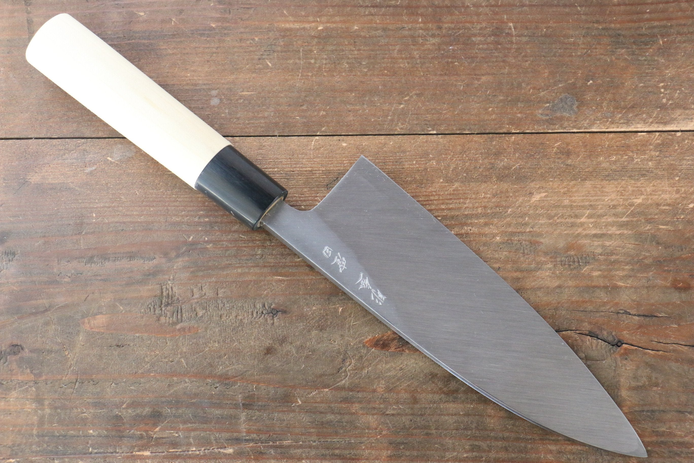 Sakai Takayuki Kasumitogi White Steel Ittouryumon engraving Deba - Japanny - Best Japanese Knife