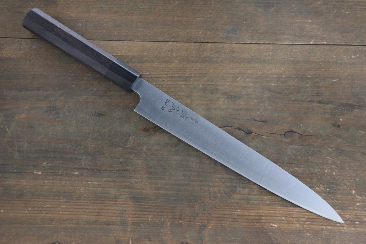 Sukenari HAP40 3 Layer Sujihiki 240mm Shitan Handle - Japanny - Best Japanese Knife