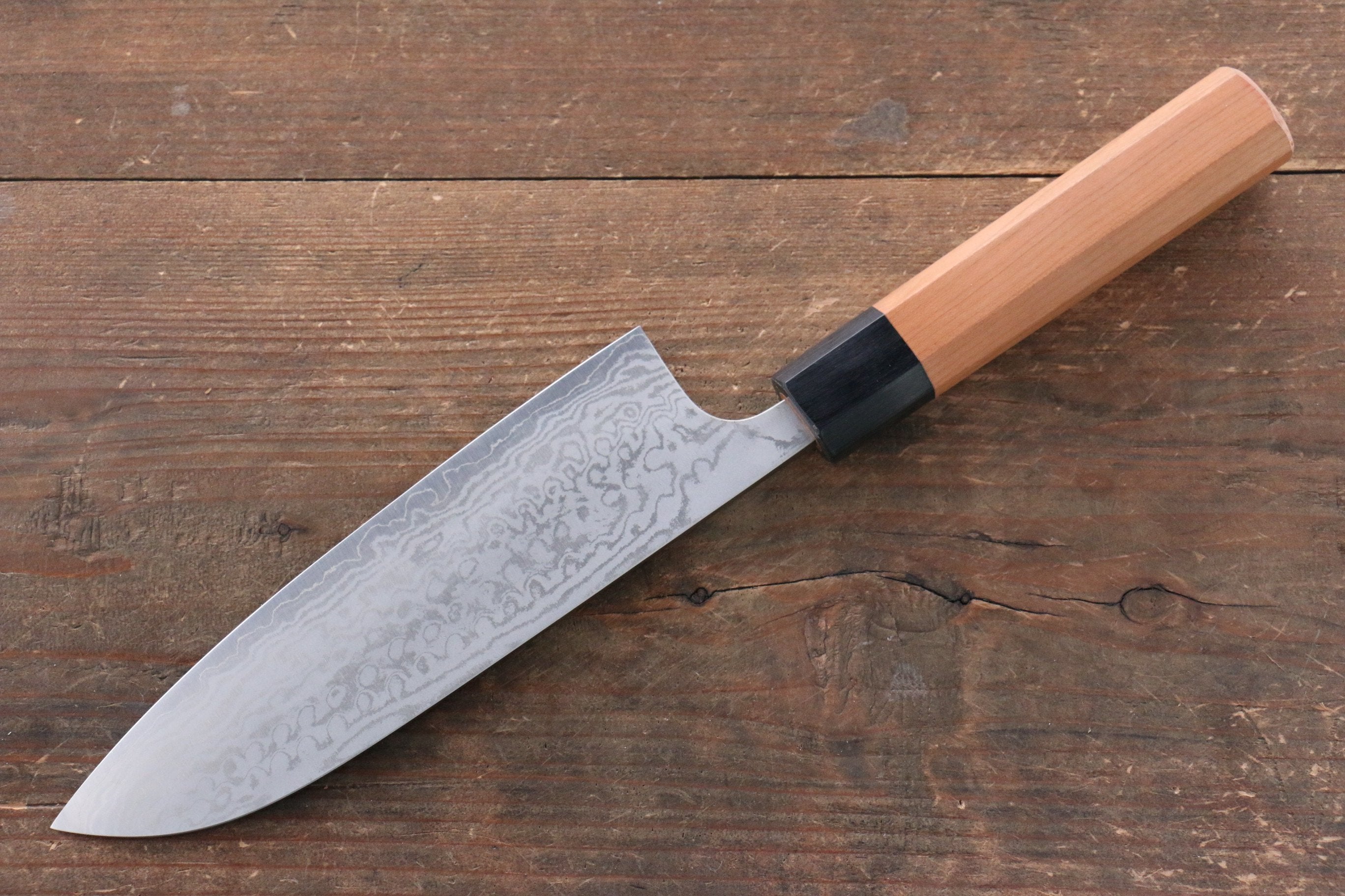 Nao Yamamoto VG10 Damascus Santoku 170mm Cherry Blossoms Handle - Japanny - Best Japanese Knife