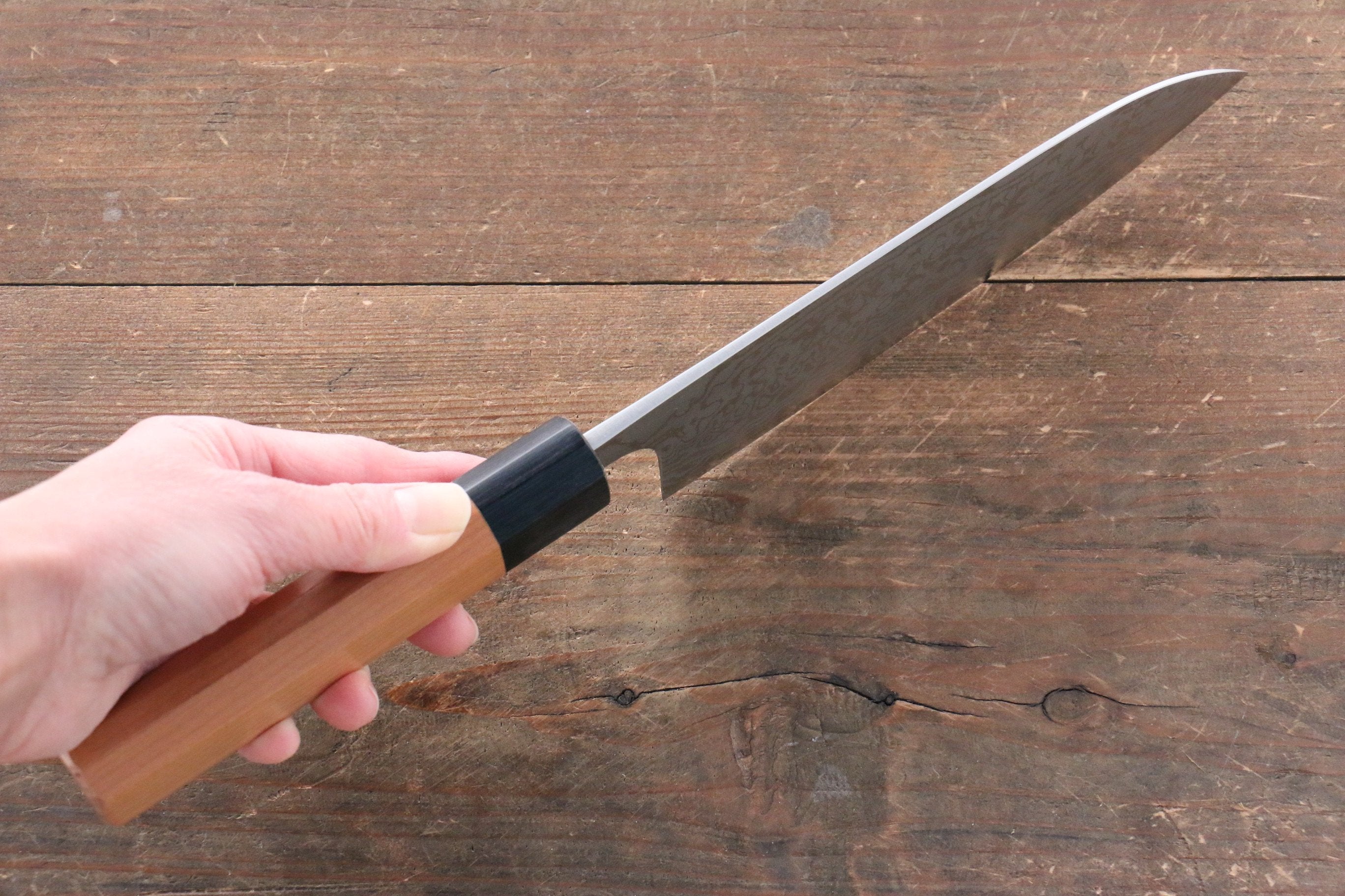 Nao Yamamoto VG10 Damascus Santoku 170mm Cherry Blossoms Handle - Japanny - Best Japanese Knife