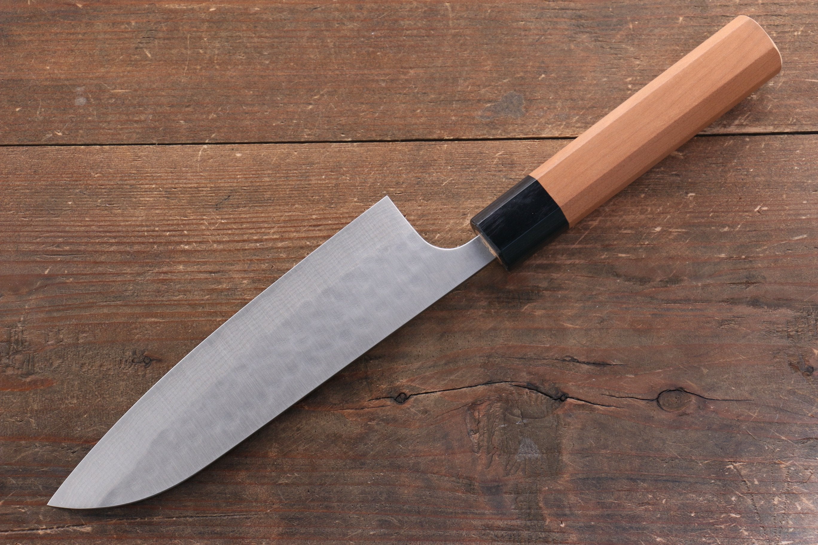 Nao Yamamoto SRS13 Black Damascus Santoku 165mm Cherry Blossoms Handle - Japanny - Best Japanese Knife