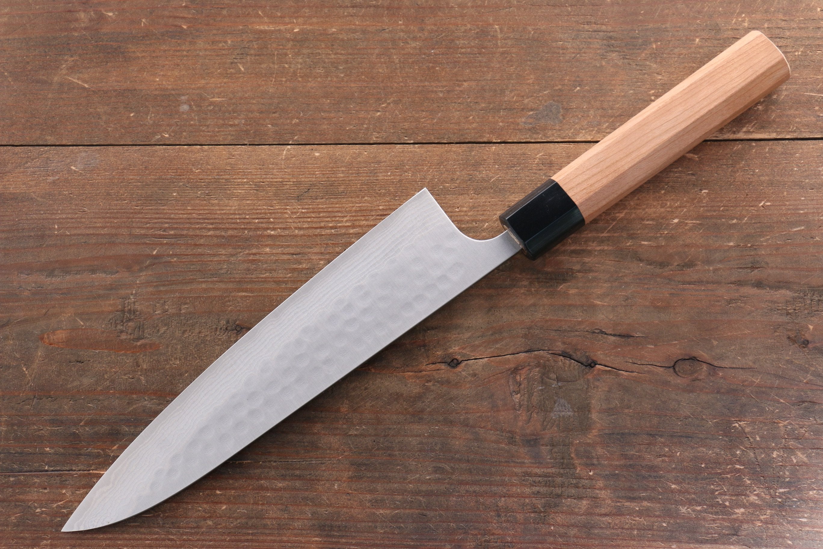 Nao Yamamoto SRS13 Black Damascus Gyuto 210mm Cherry Blossoms Handle - Japanny - Best Japanese Knife
