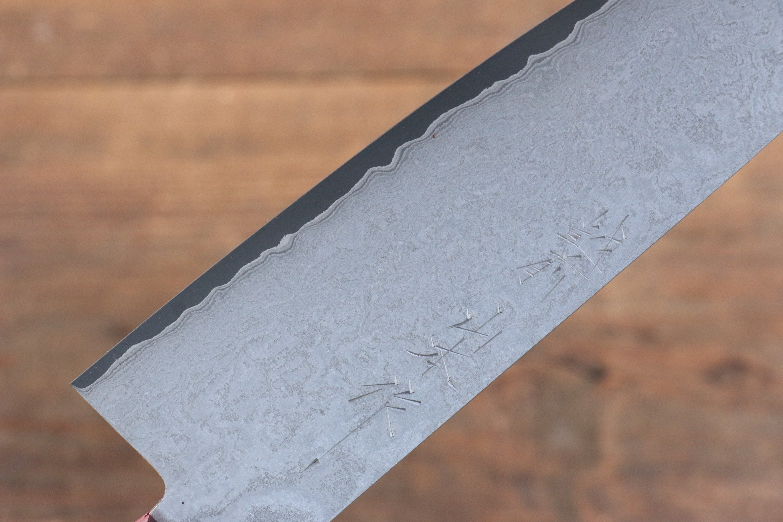 Nao Yamamoto VG10 Black Damascus Santoku 180mm Red Pakka wood Handle - Japanny - Best Japanese Knife