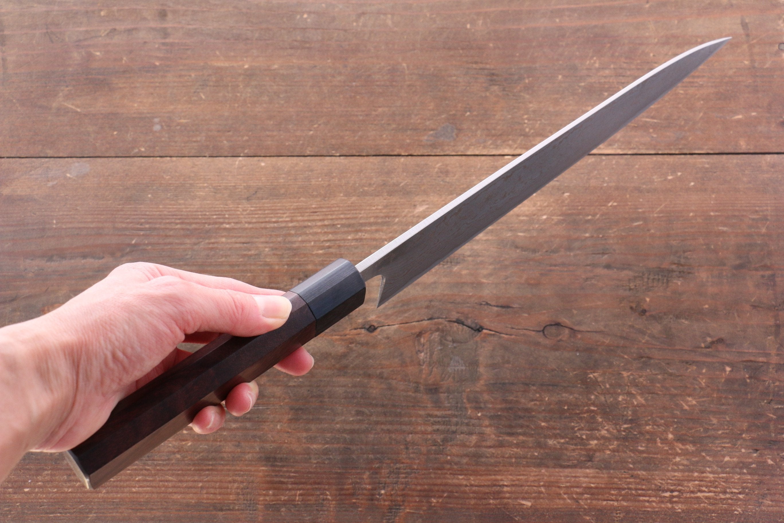 Nao Yamamoto SG2 Black Damascus Gyuto 240mm Shitan Handle - Japanny - Best Japanese Knife