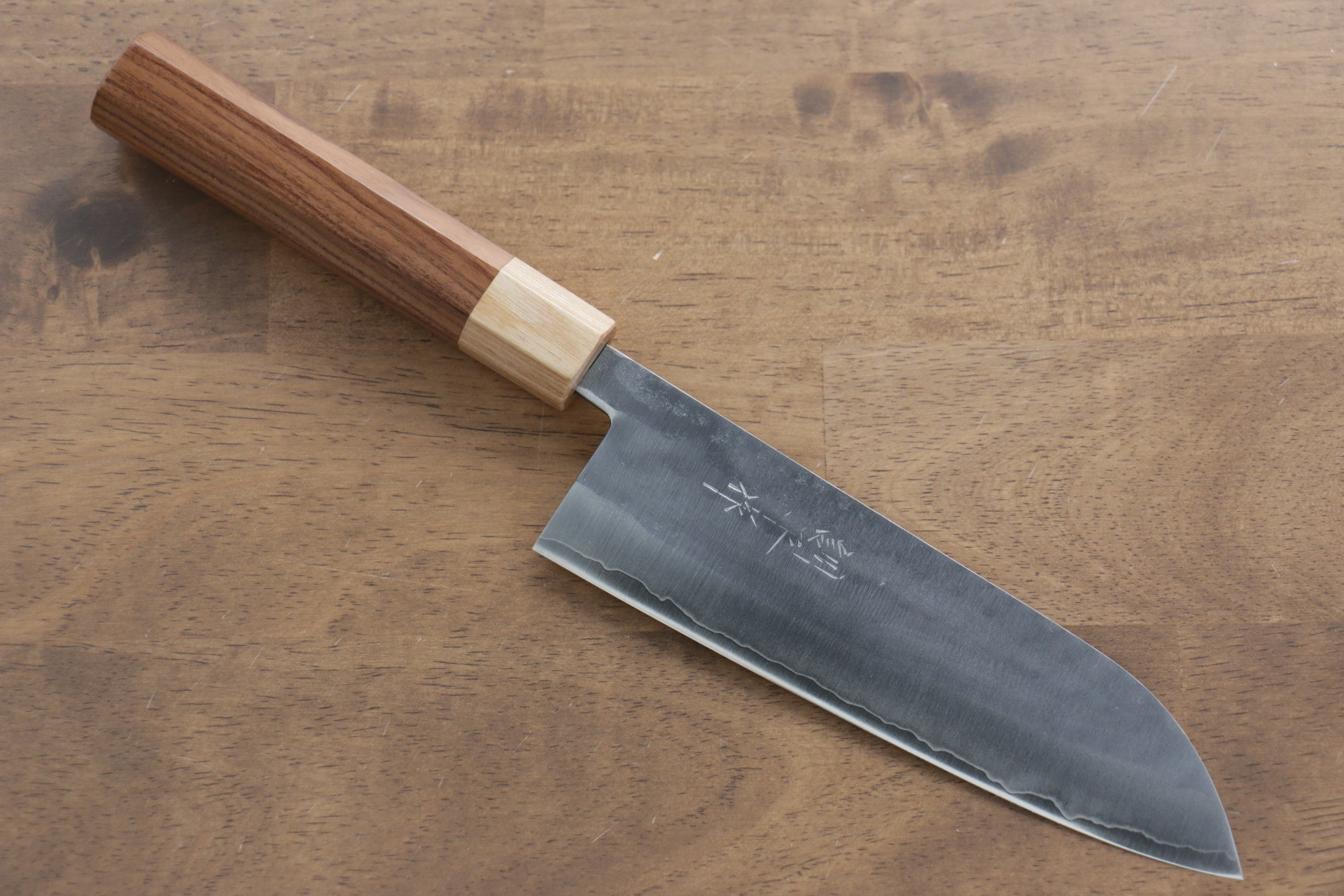 Kunihira VG1 Hammered Santoku 170mm Morado Handle - Japanny - Best Japanese Knife