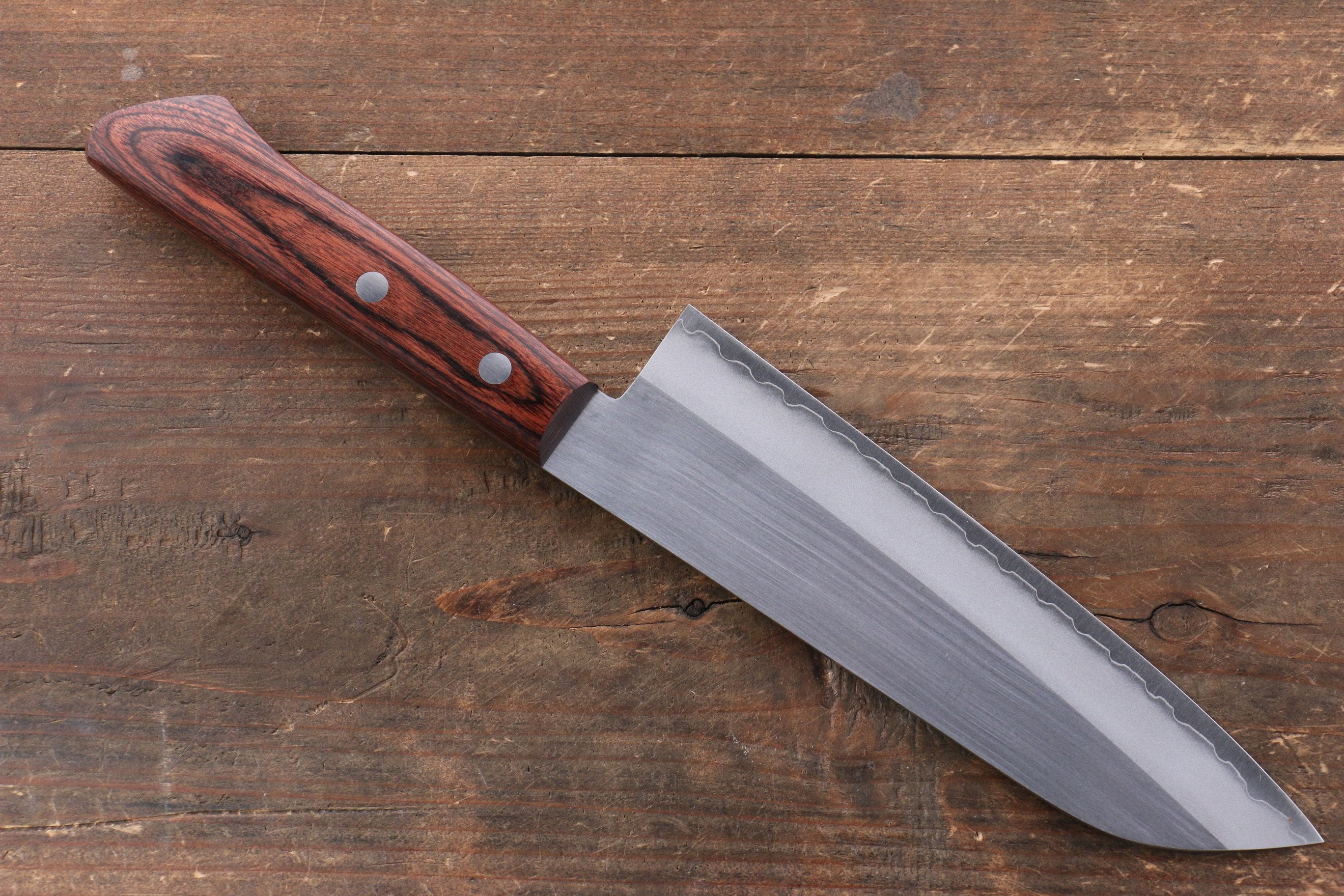 Kunihira VG1 Migaki Finished Santoku 170mm Mahogany Handle - Japanny - Best Japanese Knife