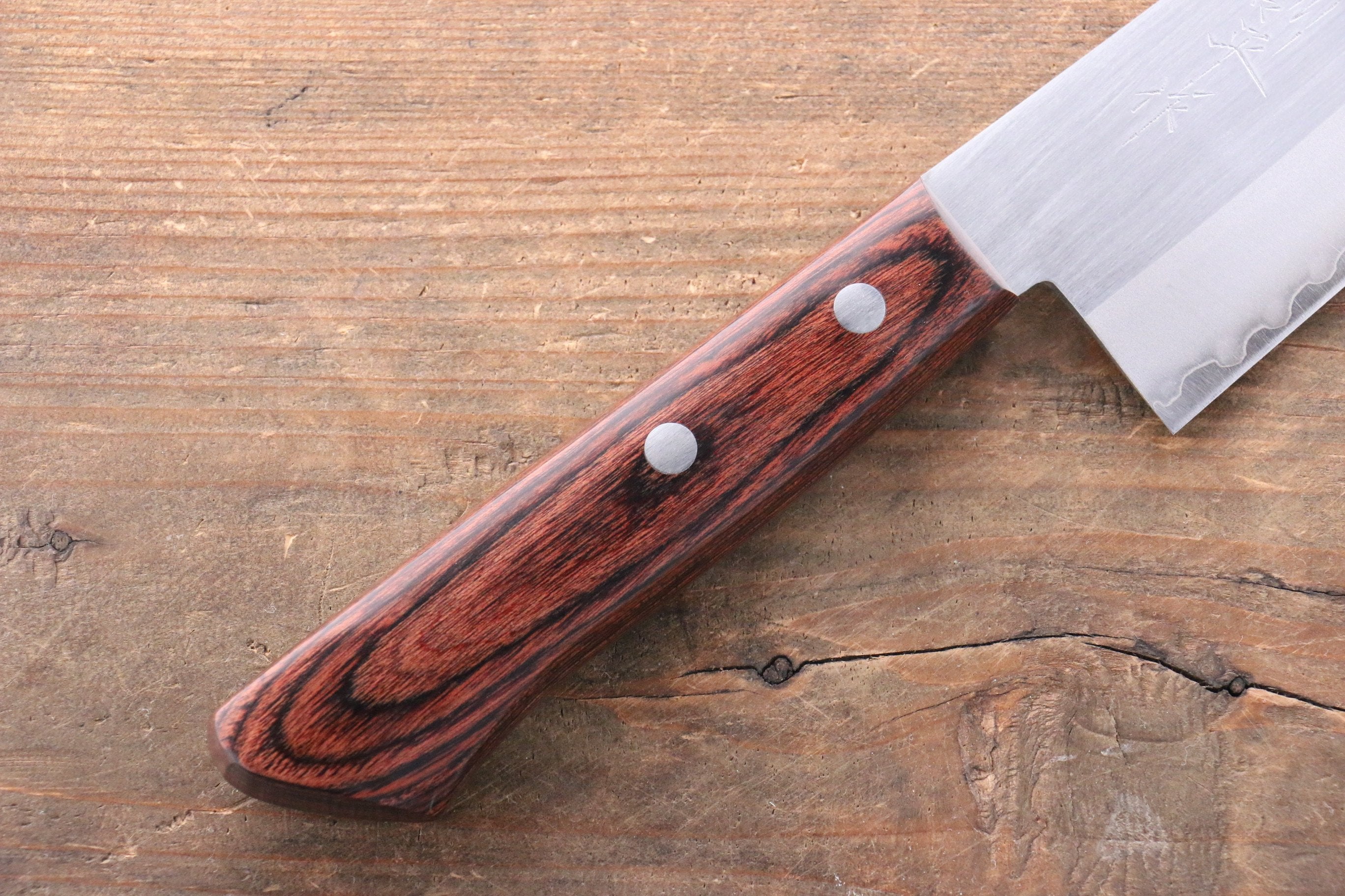 Kunihira VG1 Migaki Finished Santoku 170mm Mahogany Handle - Japanny - Best Japanese Knife